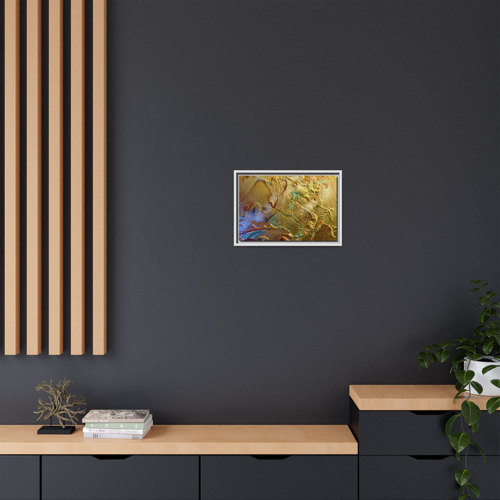 Framed Abstract Metallic Gold Canvas Print — Modern Textured Wall Art