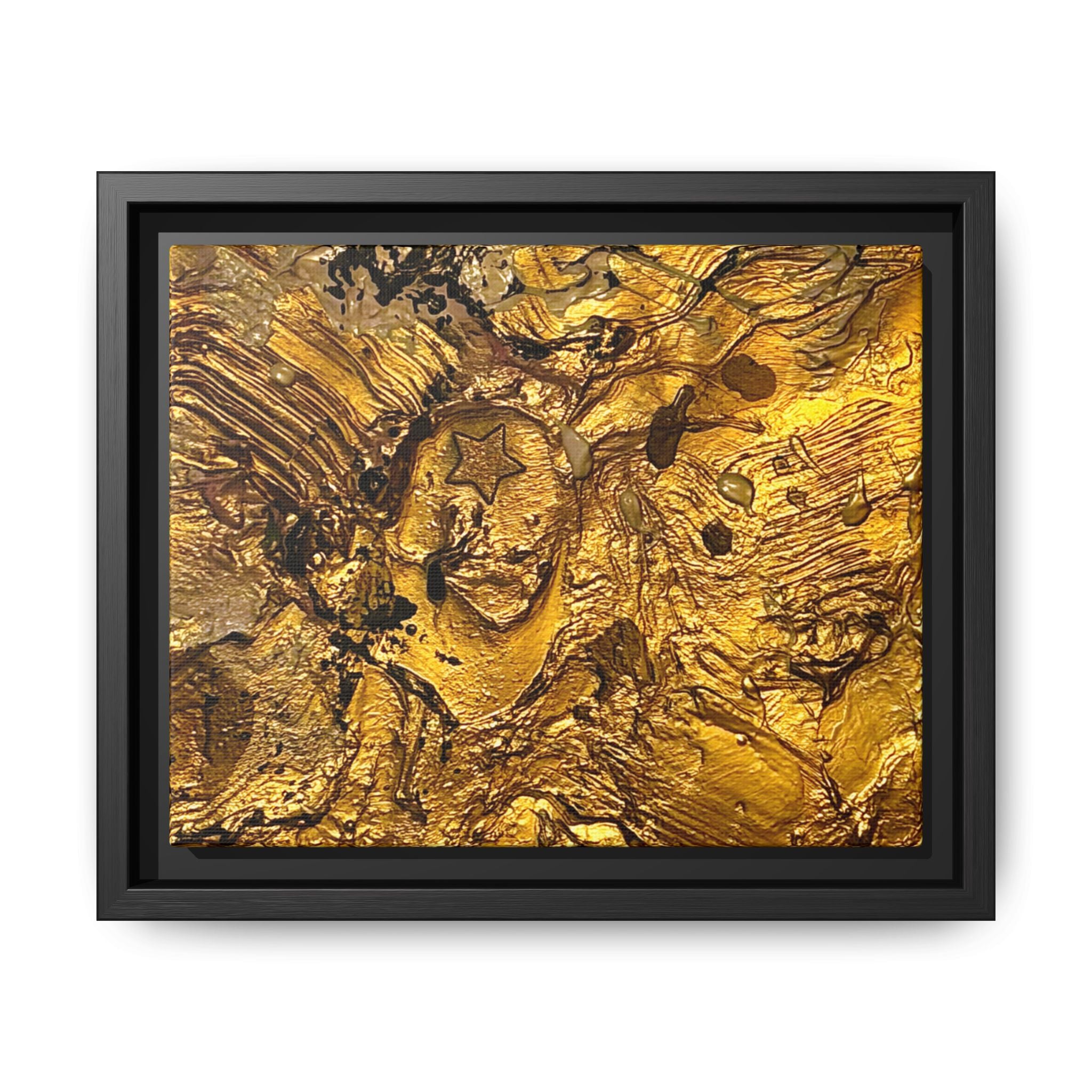 Framed Abstract Gold Marbled Canvas Art – Luxe Wall Decor