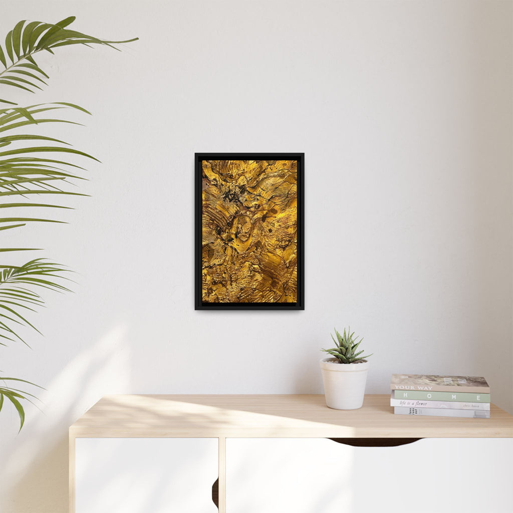 Framed Abstract Gold Marbled Canvas Art – Luxe Wall Decor