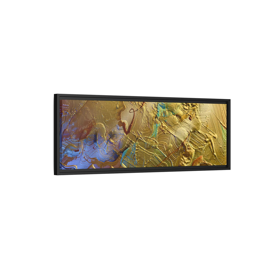 Framed Abstract Metallic Gold Canvas Print — Modern Textured Wall Art