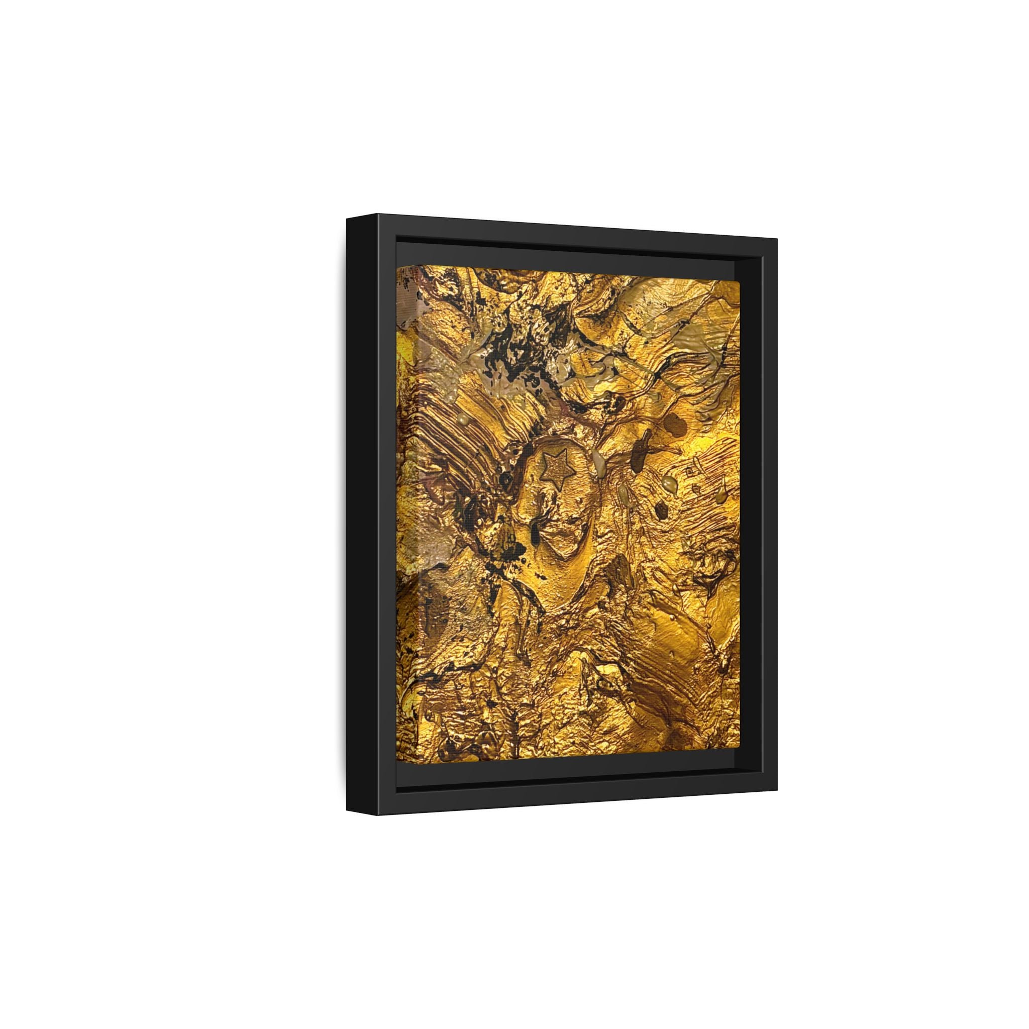 Framed Abstract Gold Marbled Canvas Art – Luxe Wall Decor