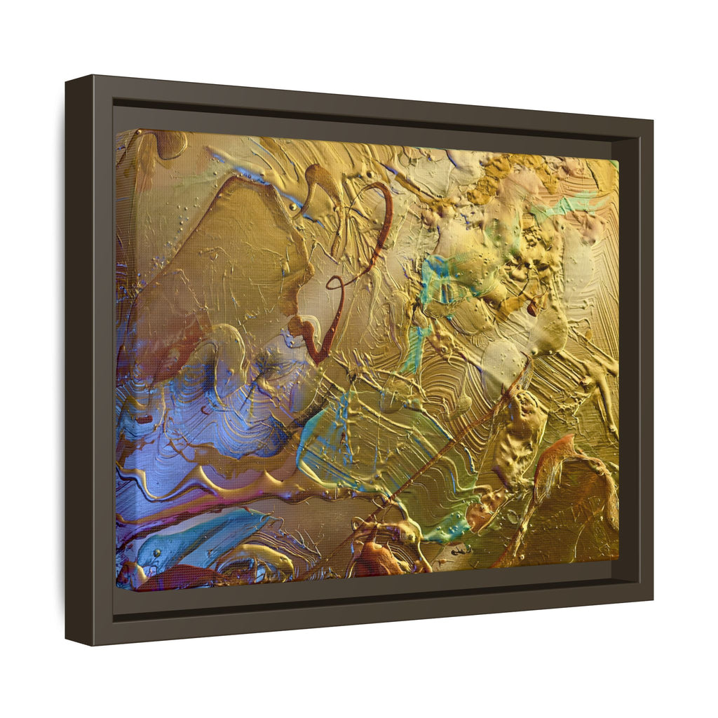 Framed Abstract Metallic Gold Canvas Print — Modern Textured Wall Art