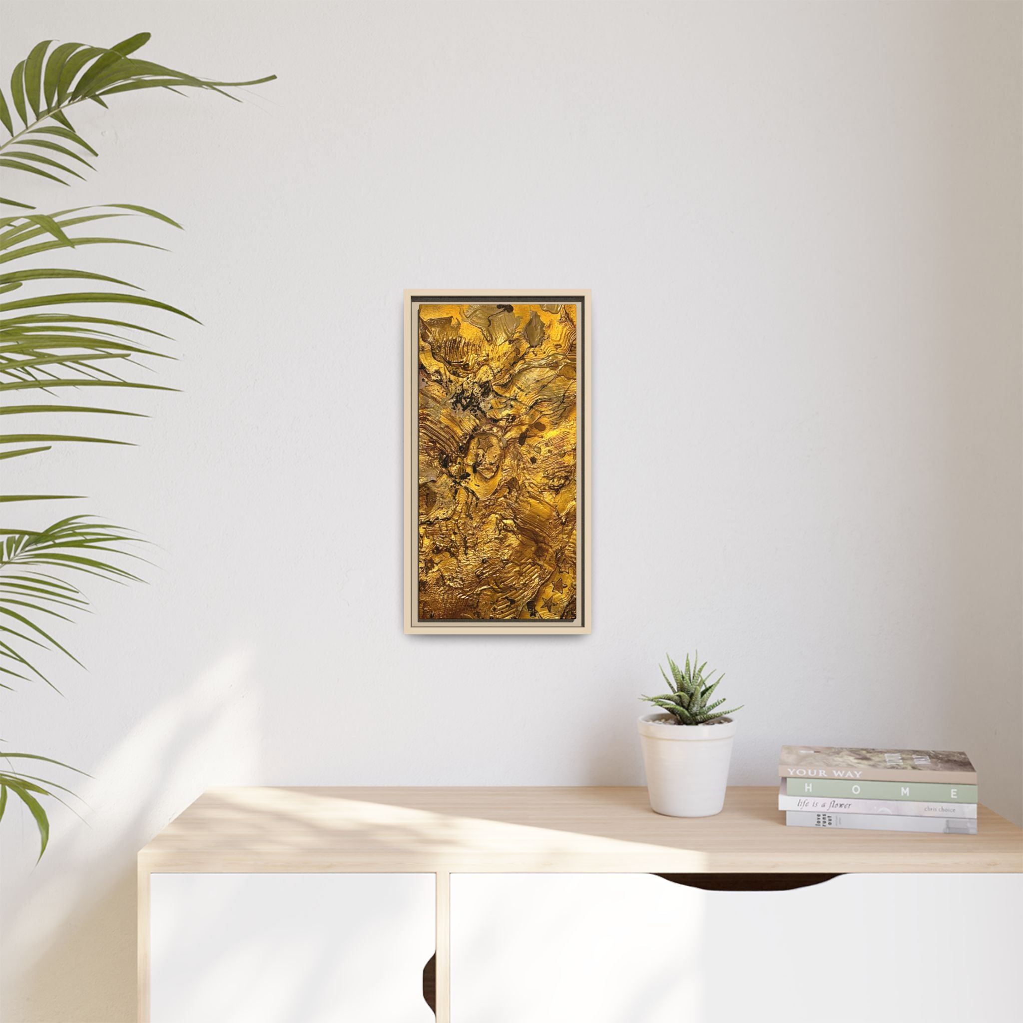 Framed Abstract Gold Marbled Canvas Art – Luxe Wall Decor