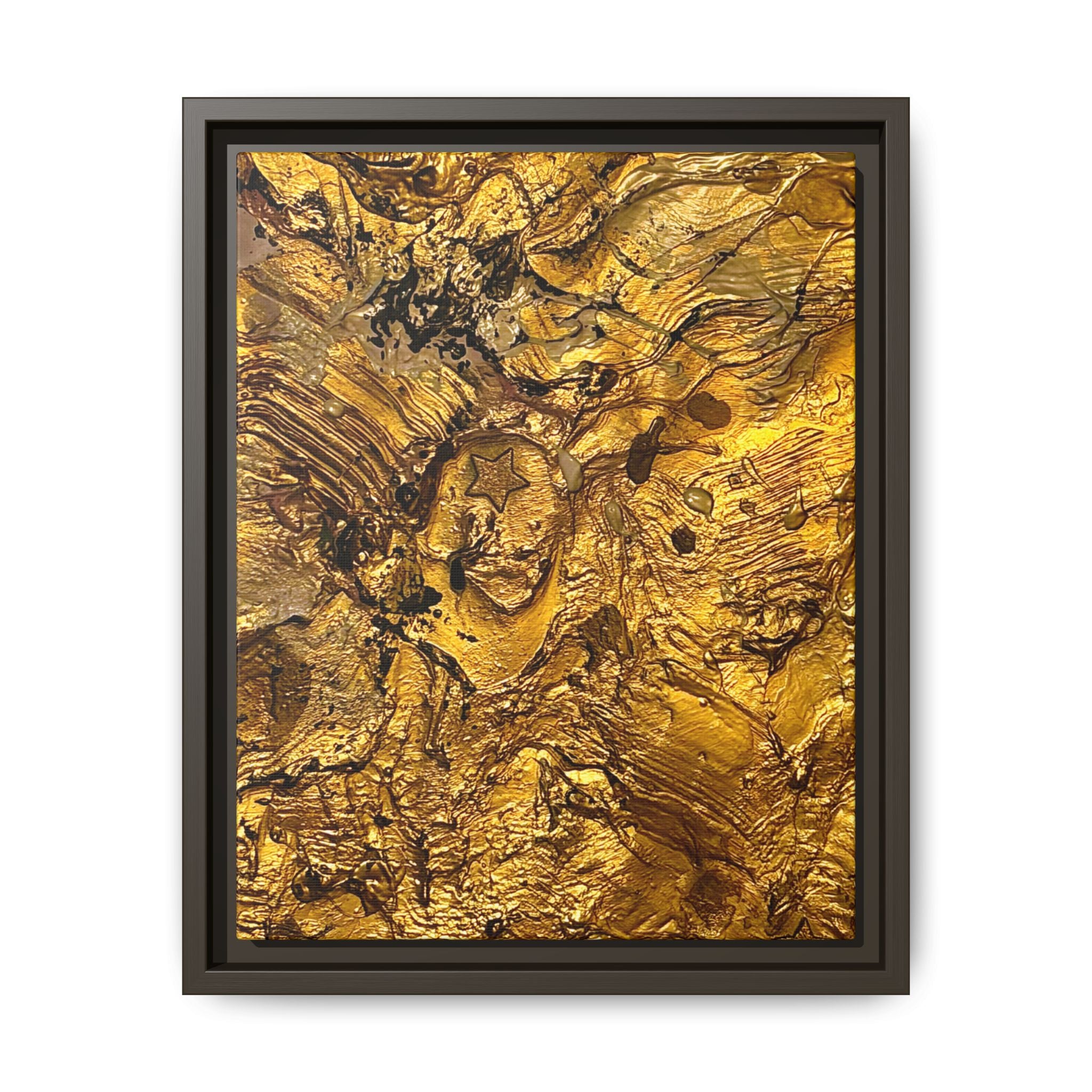Framed Abstract Gold Marbled Canvas Art – Luxe Wall Decor