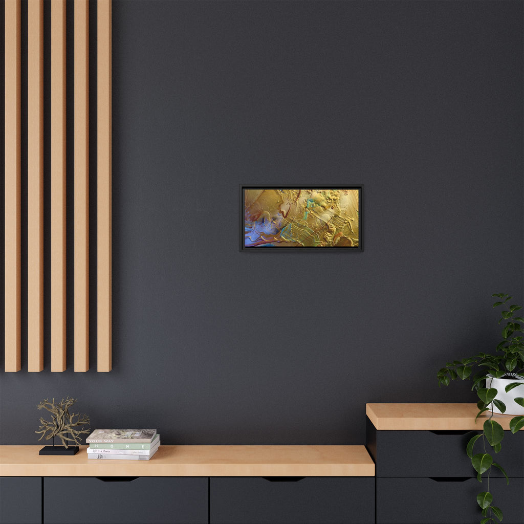 Framed Abstract Metallic Gold Canvas Print — Modern Textured Wall Art