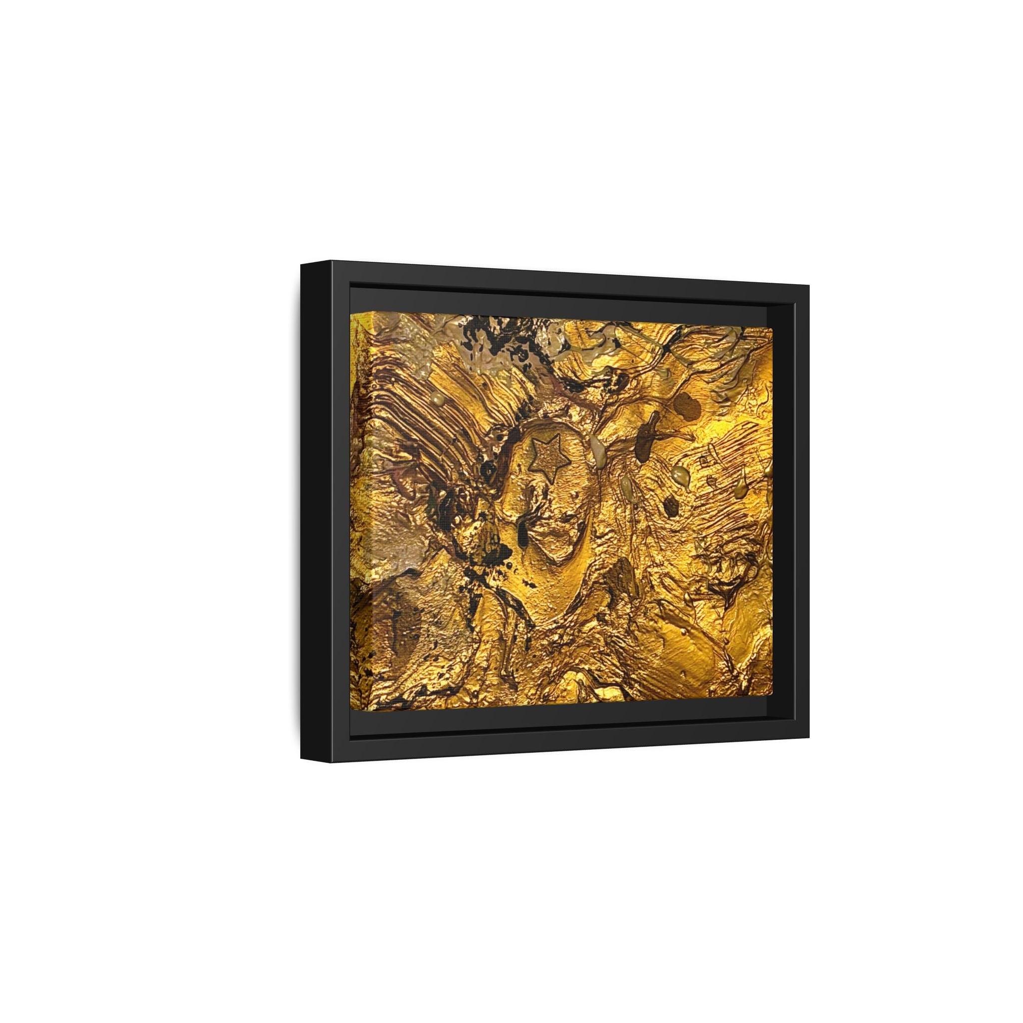 Framed Abstract Gold Marbled Canvas Art – Luxe Wall Decor