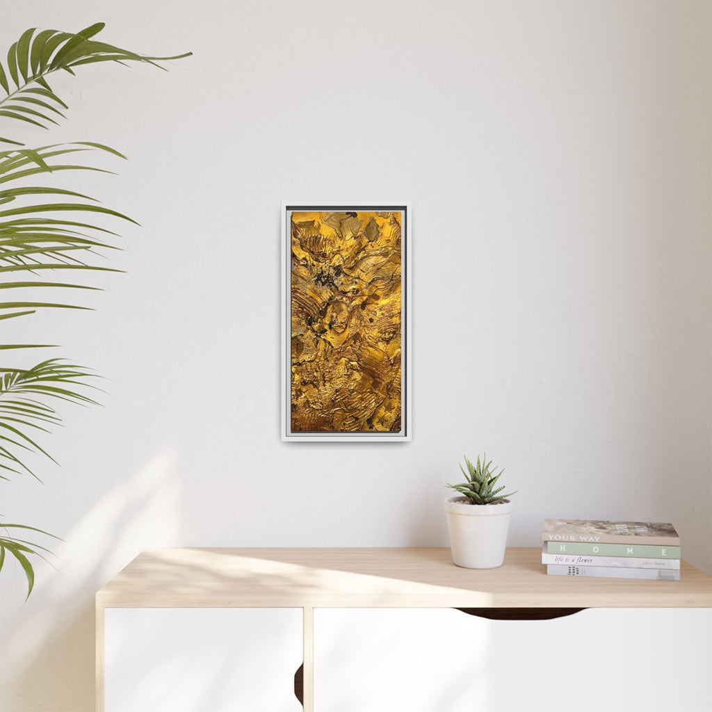 Framed Abstract Gold Marbled Canvas Art – Luxe Wall Decor