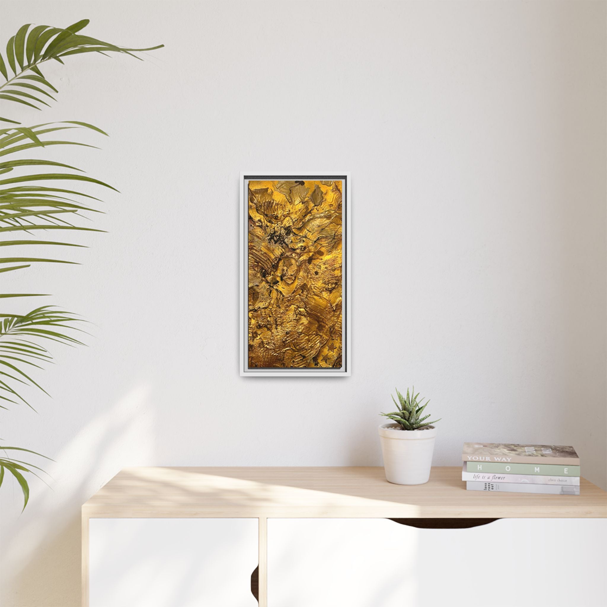 Framed Abstract Gold Marbled Canvas Art – Luxe Wall Decor