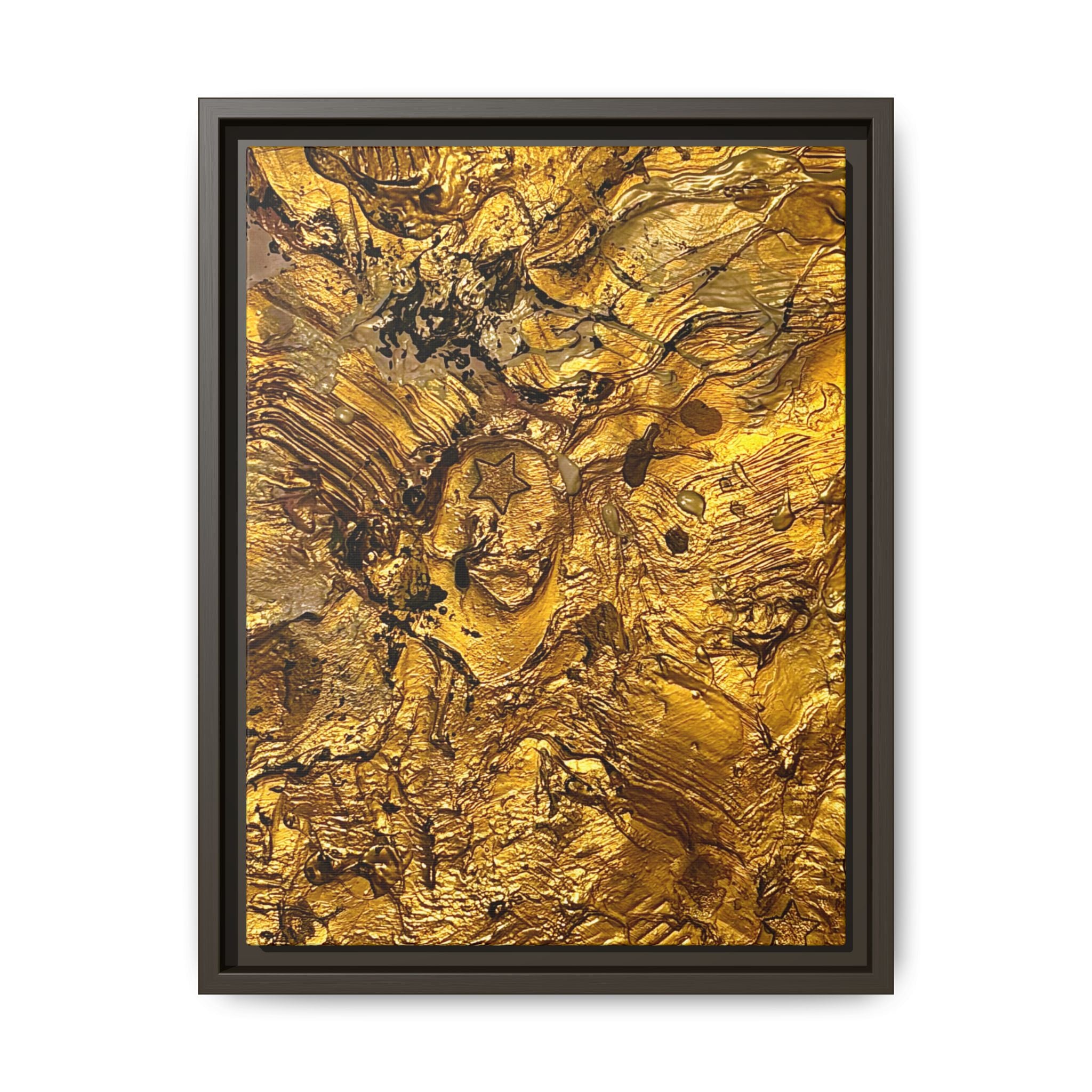 Framed Abstract Gold Marbled Canvas Art – Luxe Wall Decor