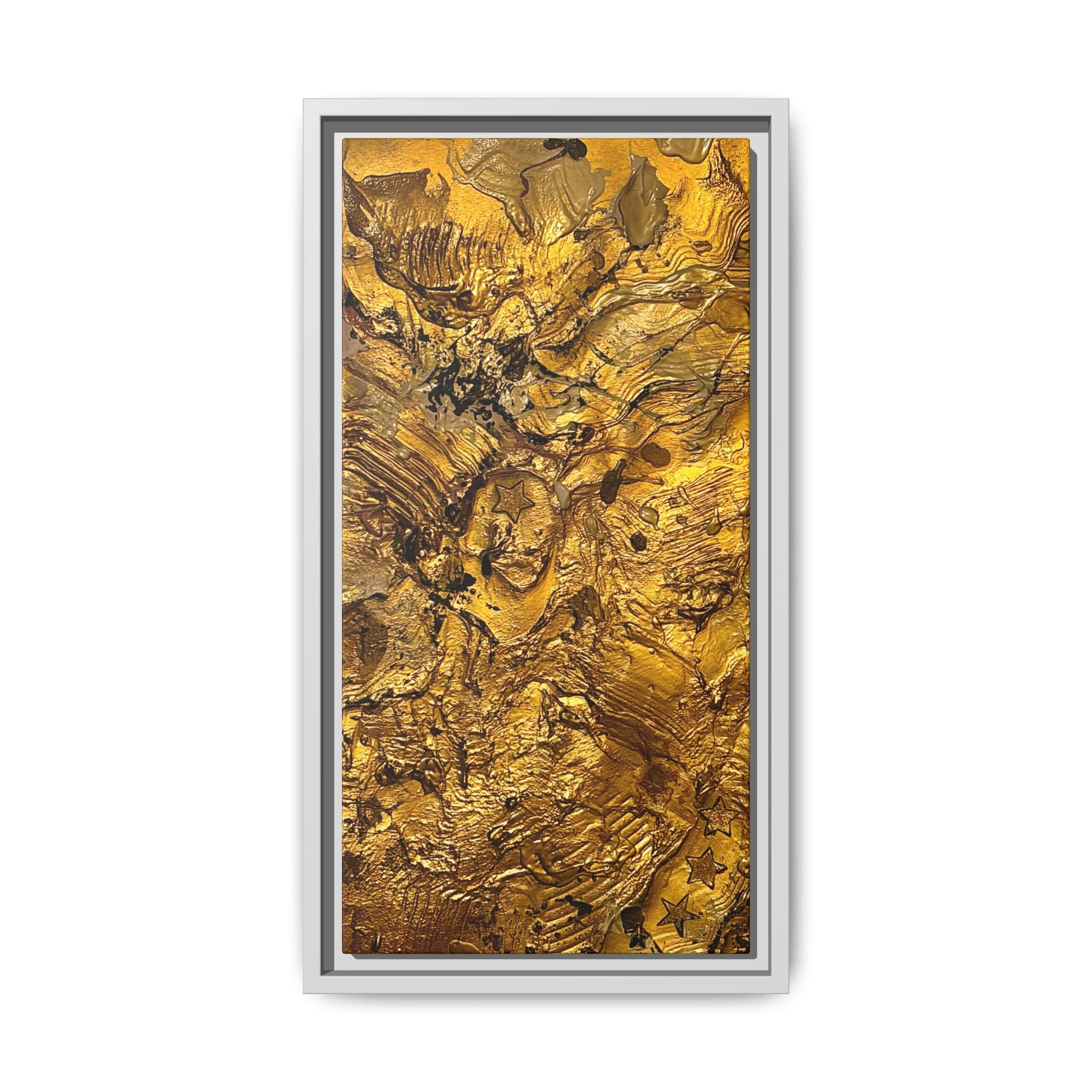 Framed Abstract Gold Marbled Canvas Art – Luxe Wall Decor