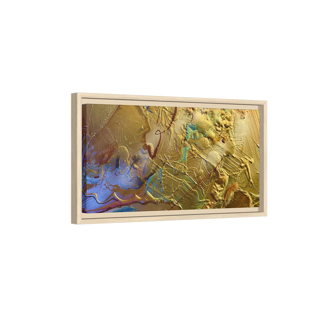 Framed Abstract Metallic Gold Canvas Print — Modern Textured Wall Art