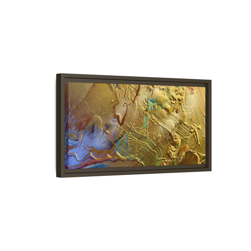 Framed Abstract Metallic Gold Canvas Print — Modern Textured Wall Art