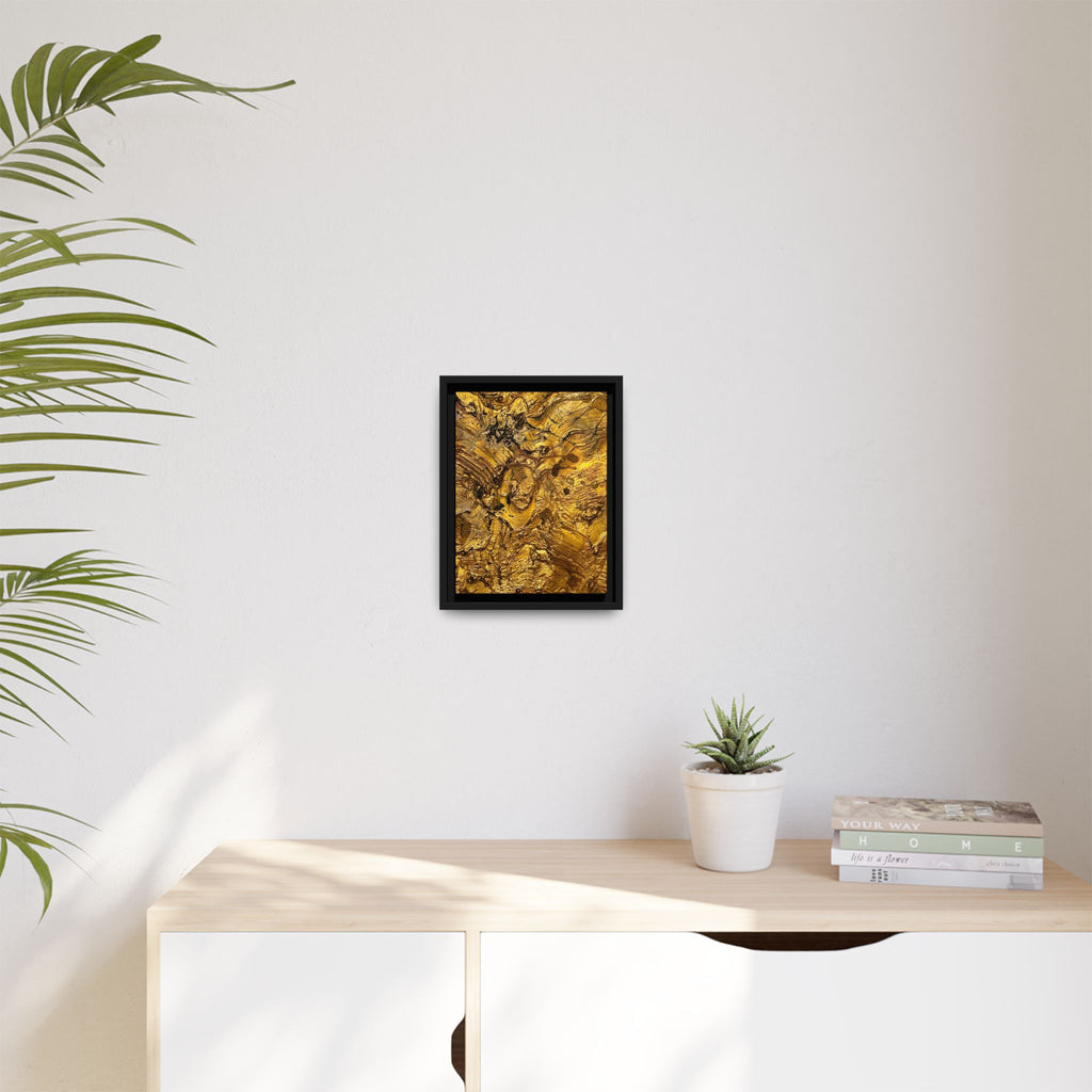 Framed Abstract Gold Marbled Canvas Art – Luxe Wall Decor