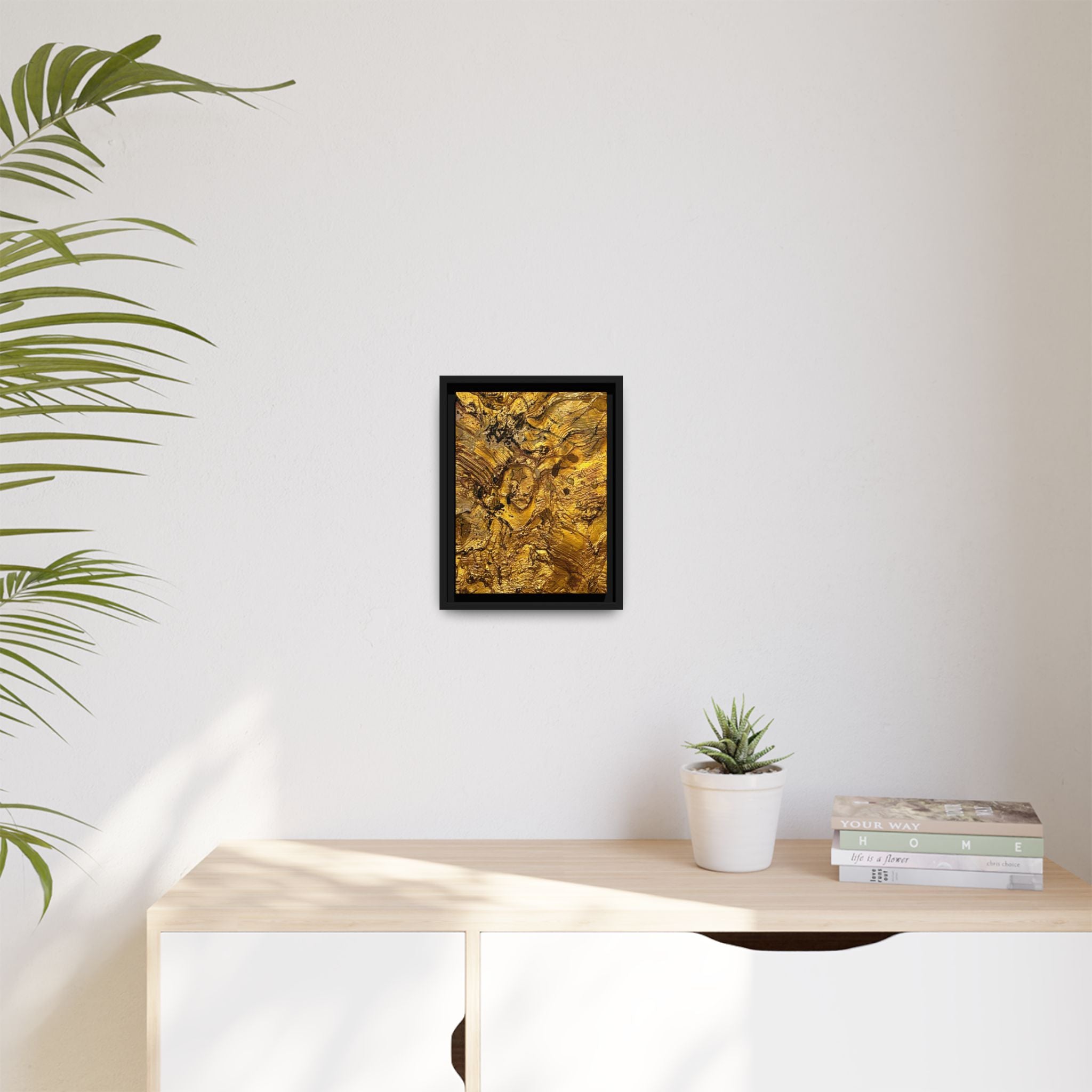 Framed Abstract Gold Marbled Canvas Art – Luxe Wall Decor