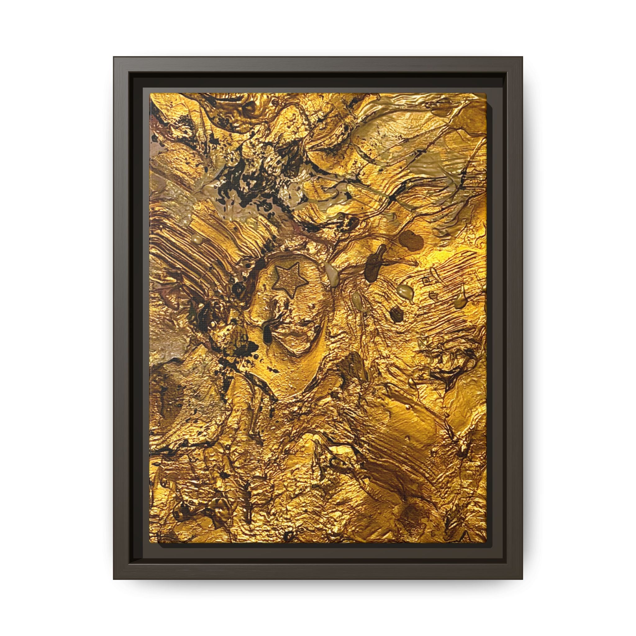 Framed Abstract Gold Marbled Canvas Art – Luxe Wall Decor