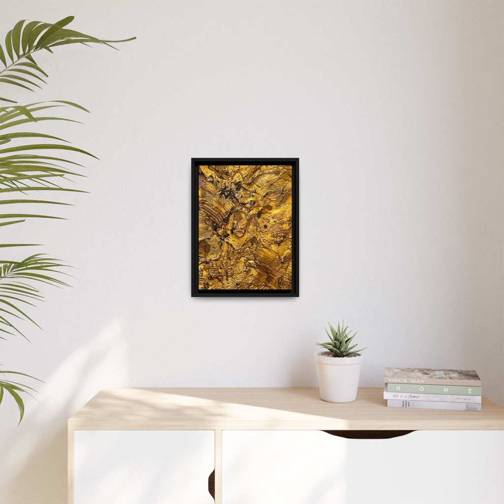 Framed Abstract Gold Marbled Canvas Art – Luxe Wall Decor