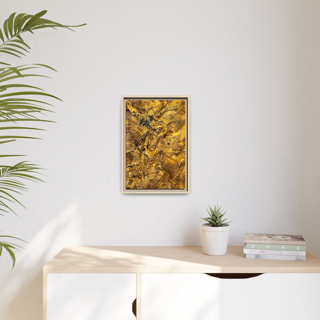 Framed Abstract Gold Marbled Canvas Art – Luxe Wall Decor