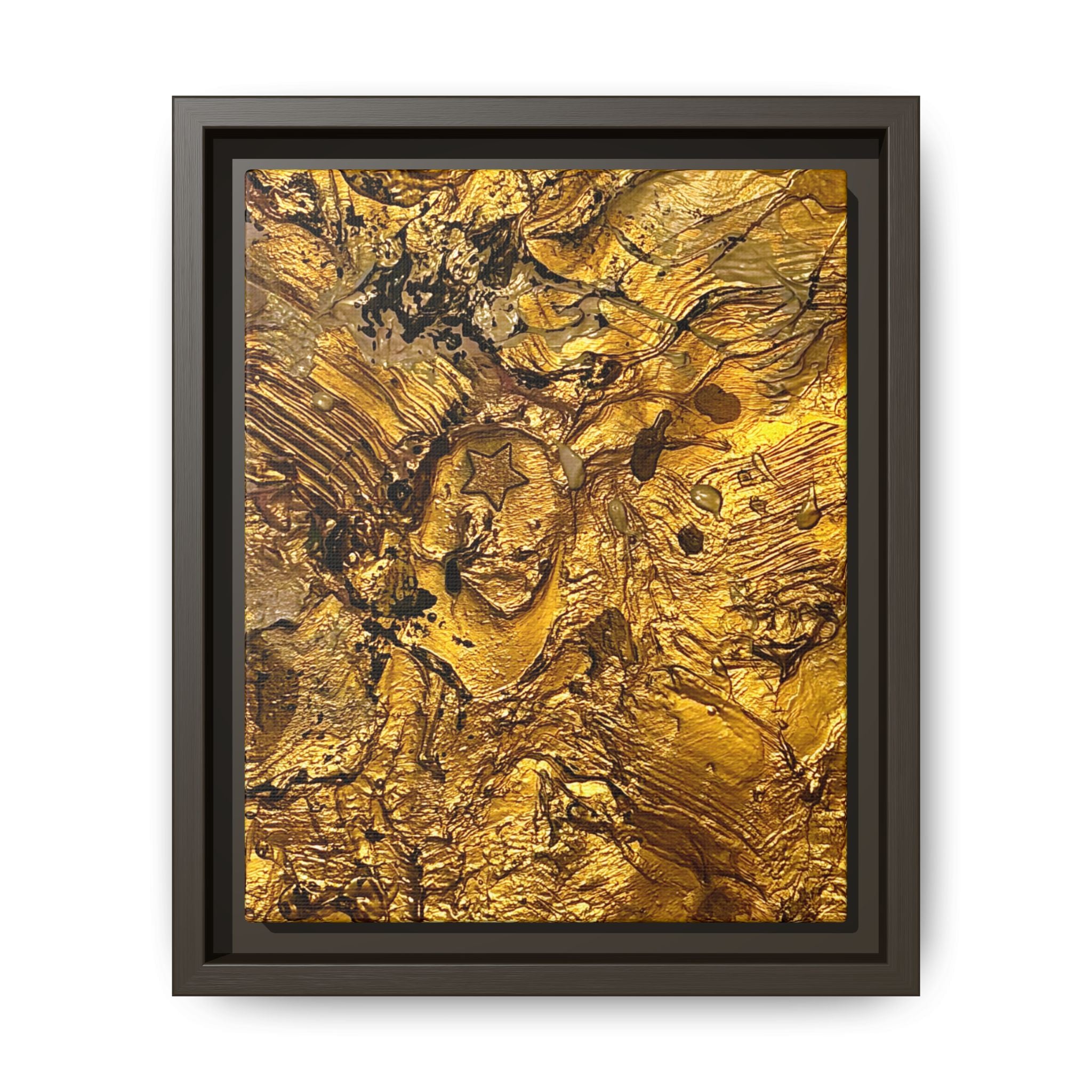 Framed Abstract Gold Marbled Canvas Art – Luxe Wall Decor