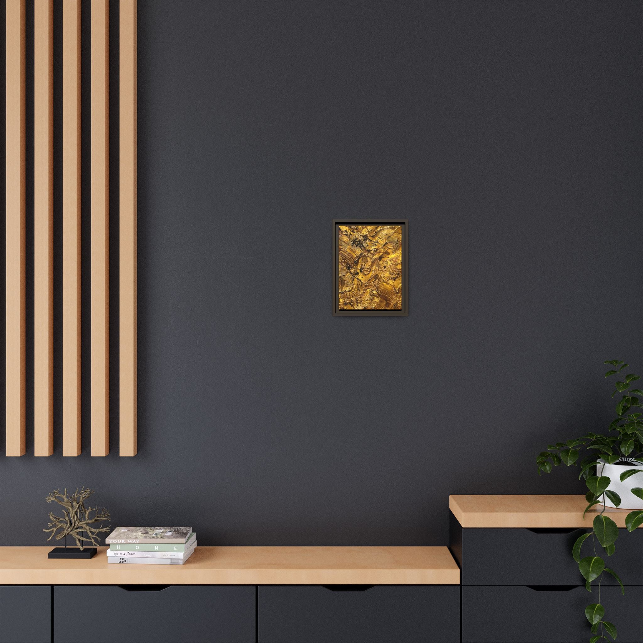 Framed Abstract Gold Marbled Canvas Art – Luxe Wall Decor