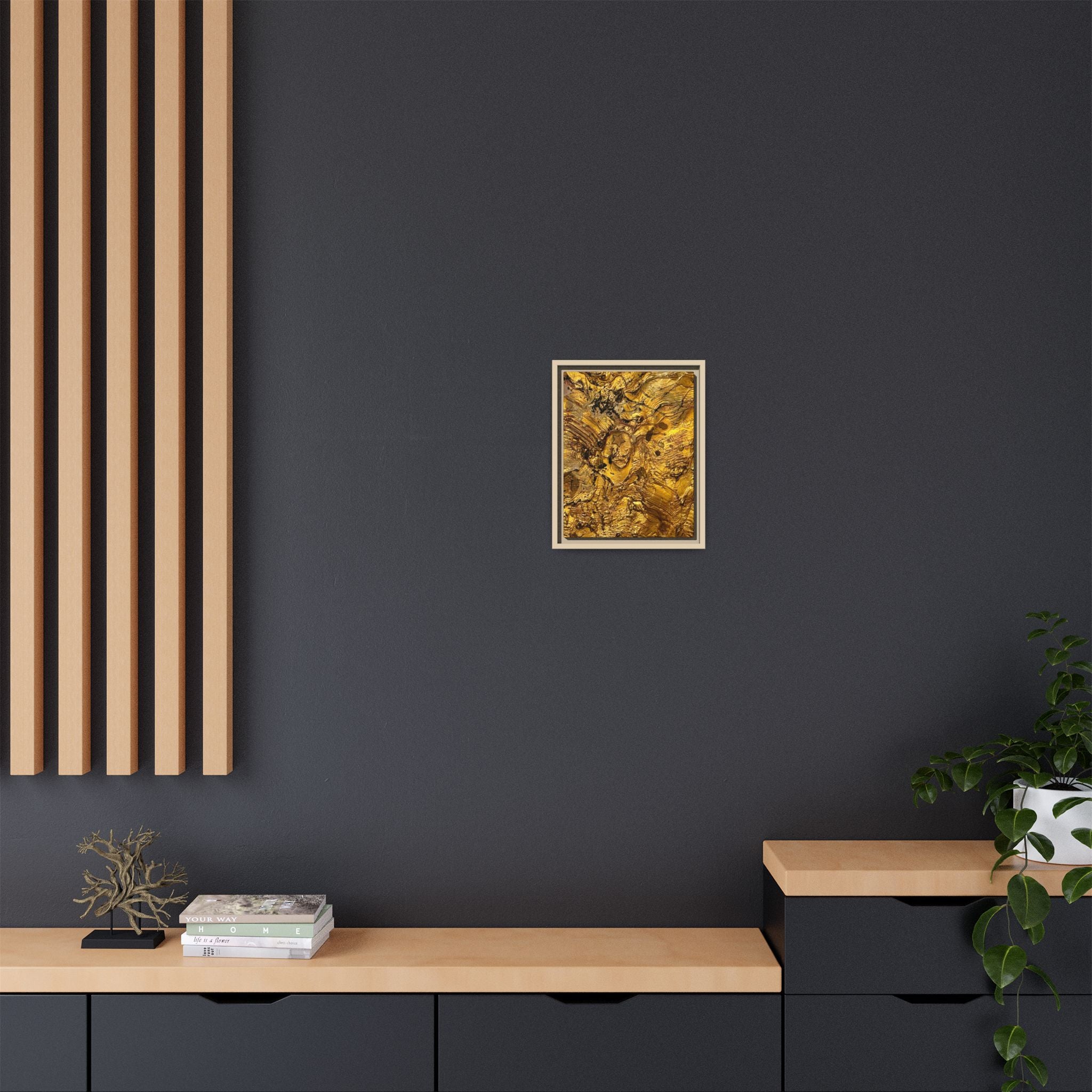 Framed Abstract Gold Marbled Canvas Art – Luxe Wall Decor