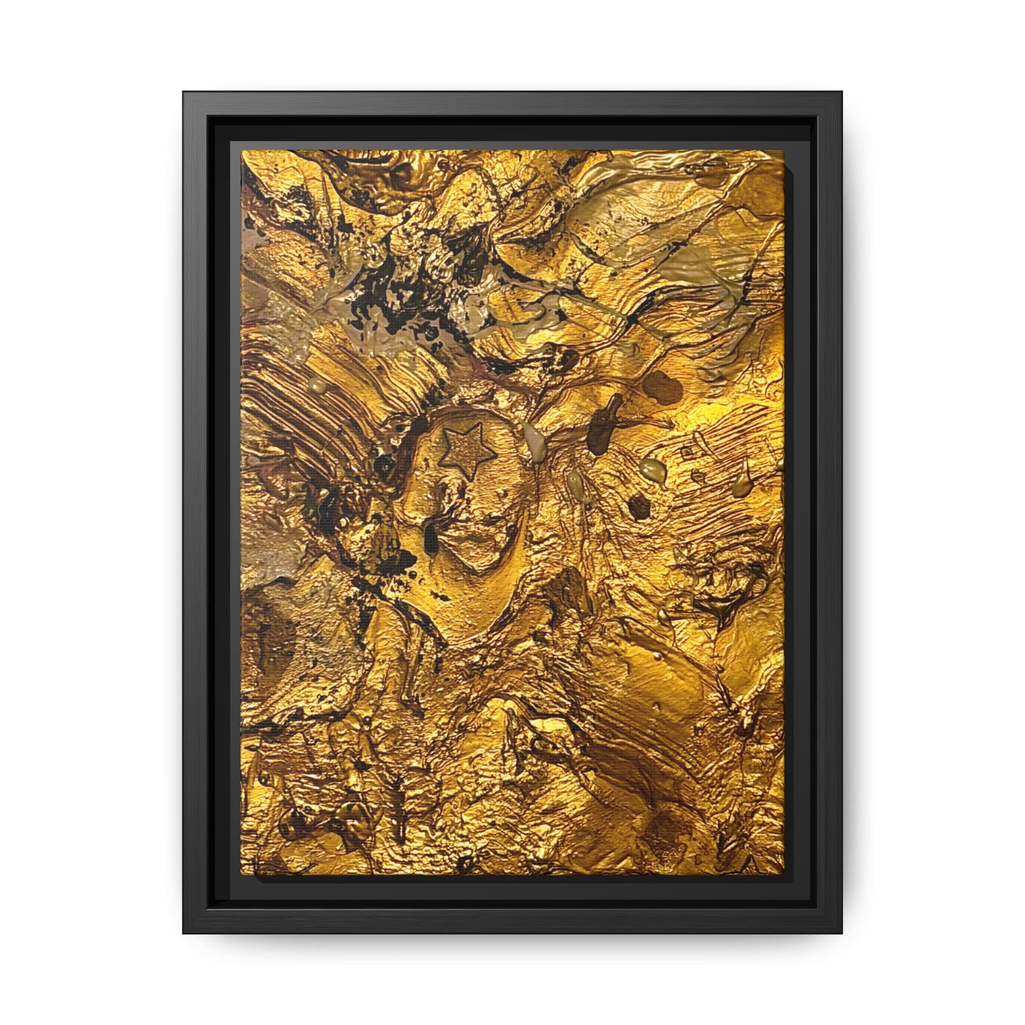 Framed Abstract Gold Marbled Canvas Art – Luxe Wall Decor