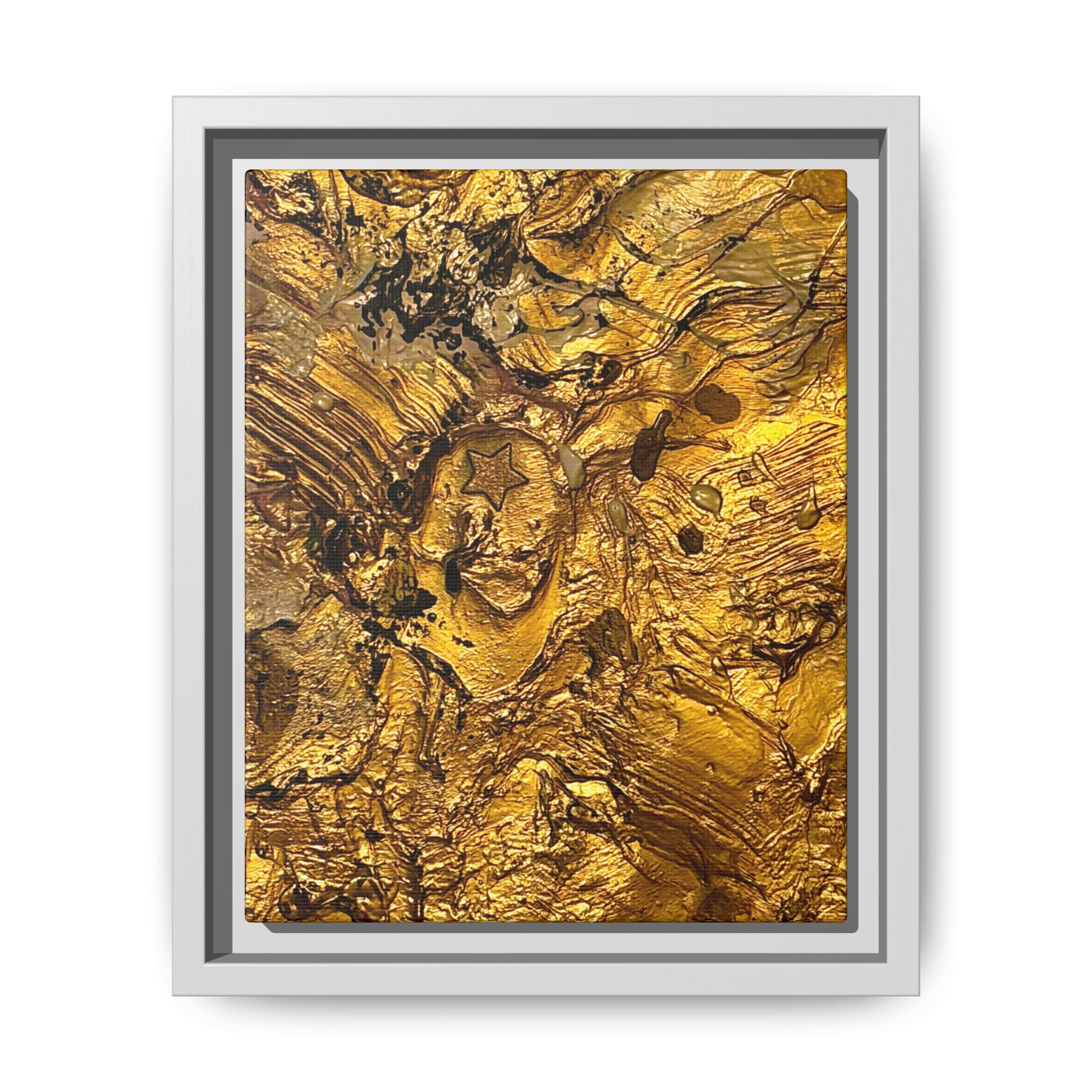 Framed Abstract Gold Marbled Canvas Art – Luxe Wall Decor