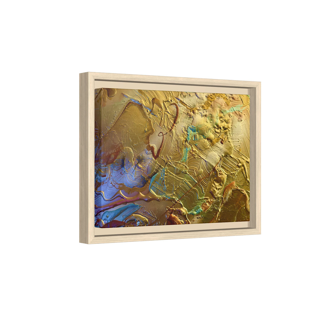 Framed Abstract Metallic Gold Canvas Print — Modern Textured Wall Art
