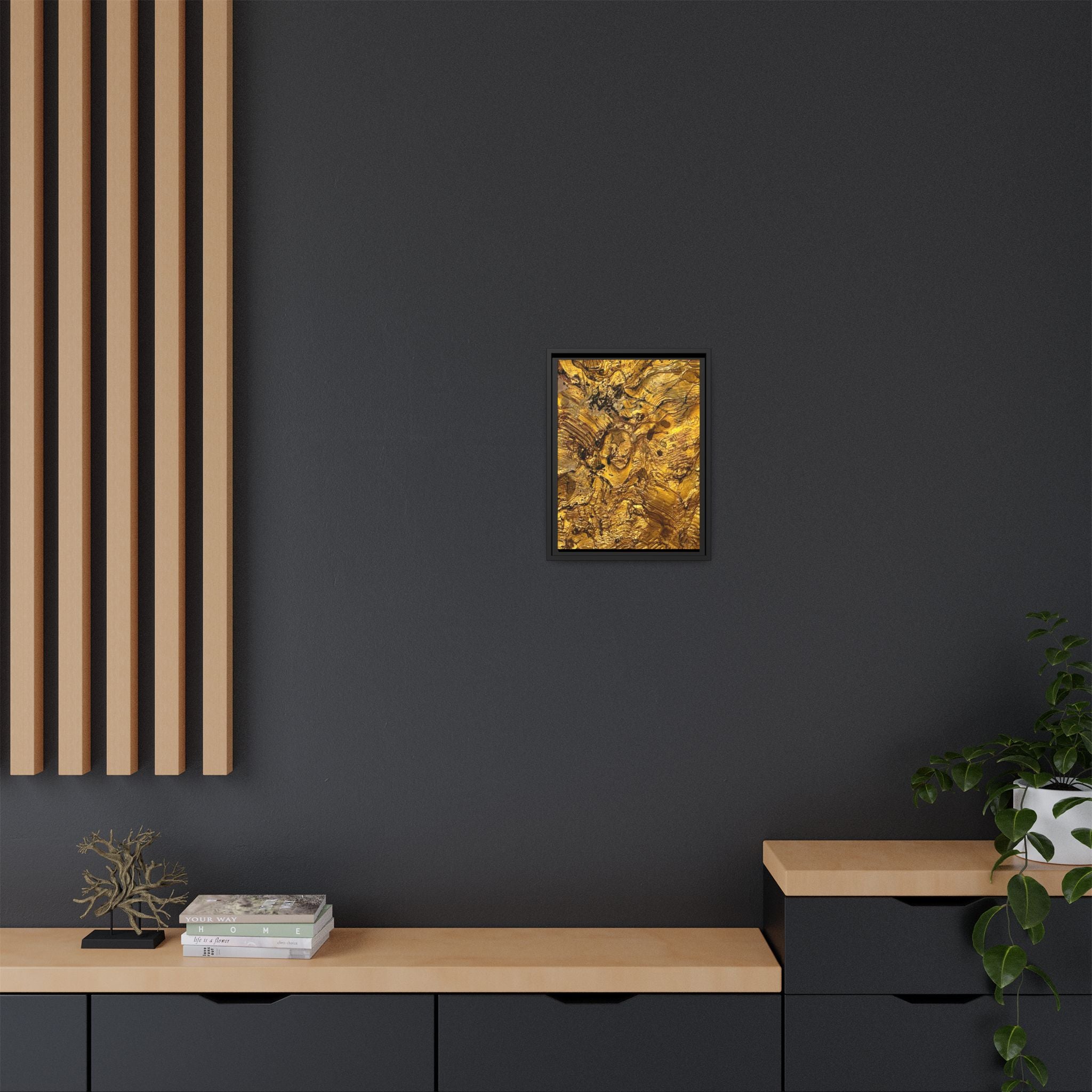 Framed Abstract Gold Marbled Canvas Art – Luxe Wall Decor