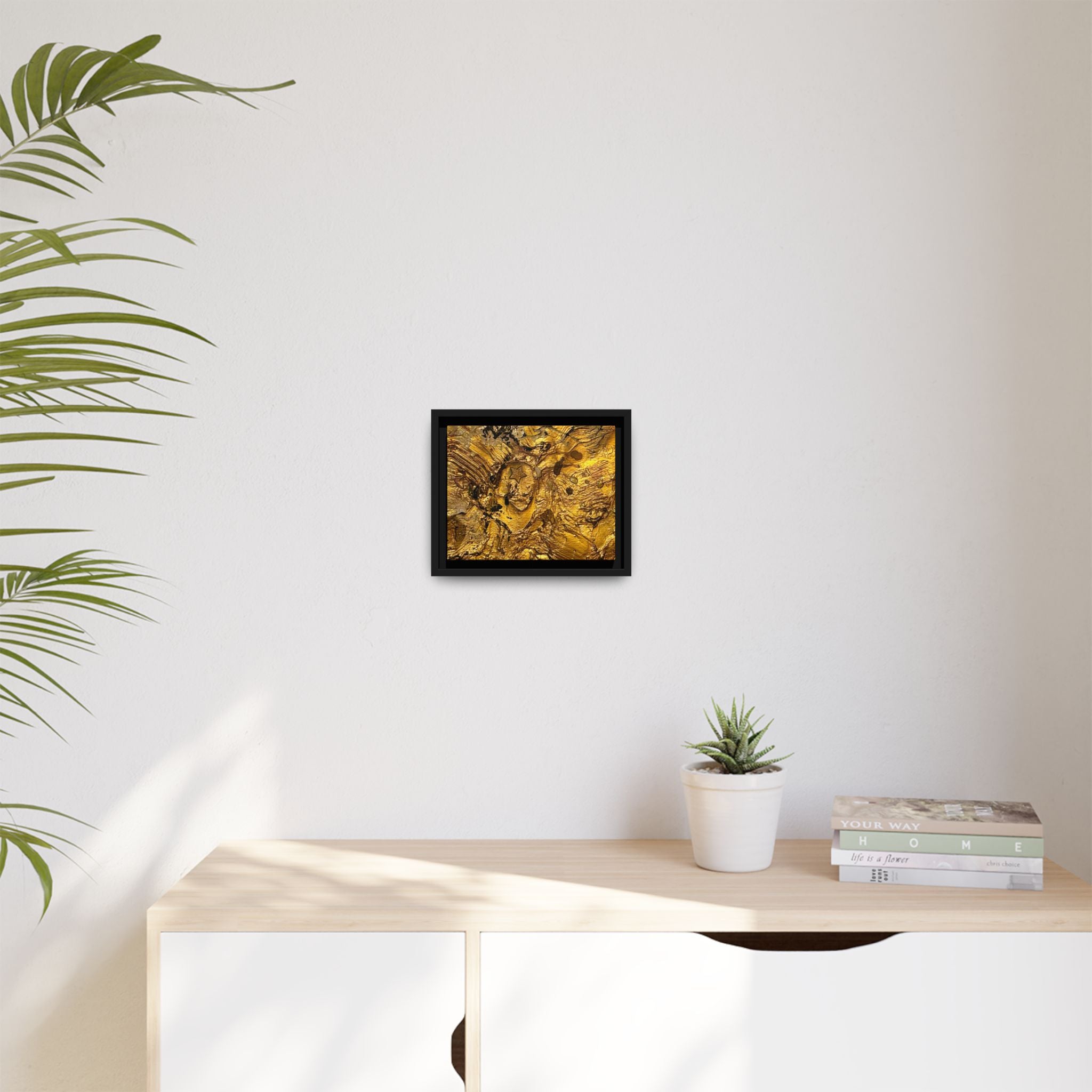 Framed Abstract Gold Marbled Canvas Art – Luxe Wall Decor