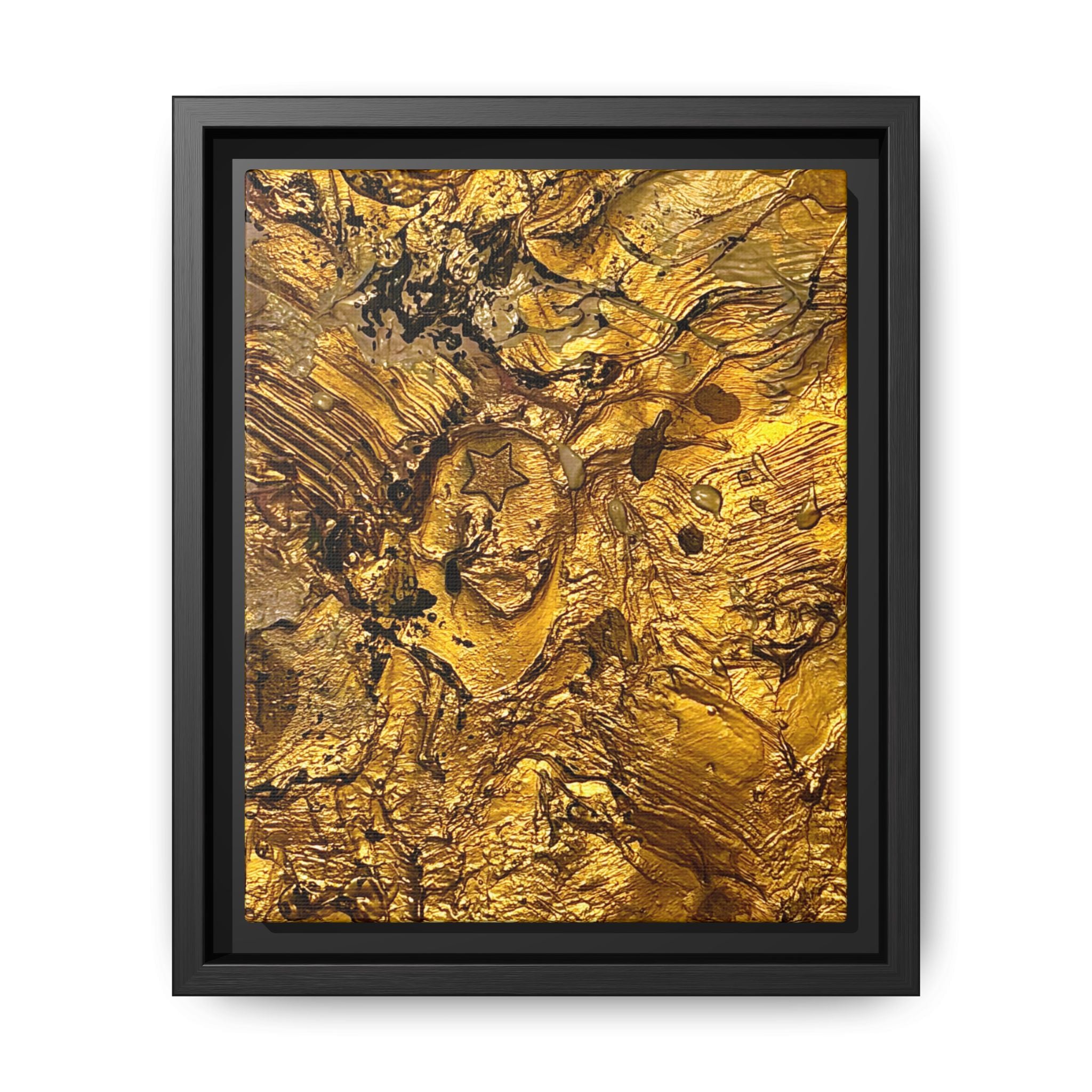 Framed Abstract Gold Marbled Canvas Art – Luxe Wall Decor