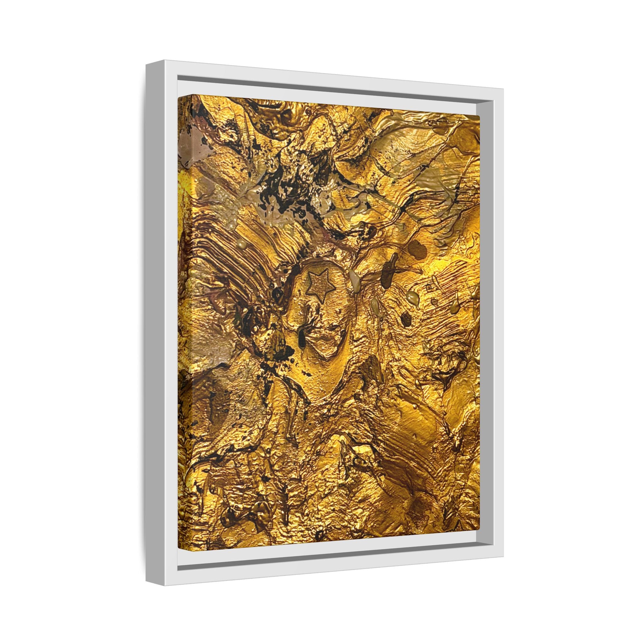 Framed Abstract Gold Marbled Canvas Art – Luxe Wall Decor
