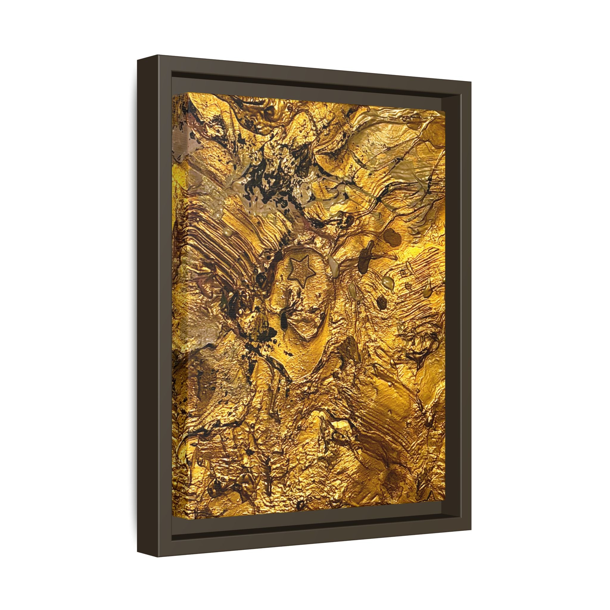 Framed Abstract Gold Marbled Canvas Art – Luxe Wall Decor