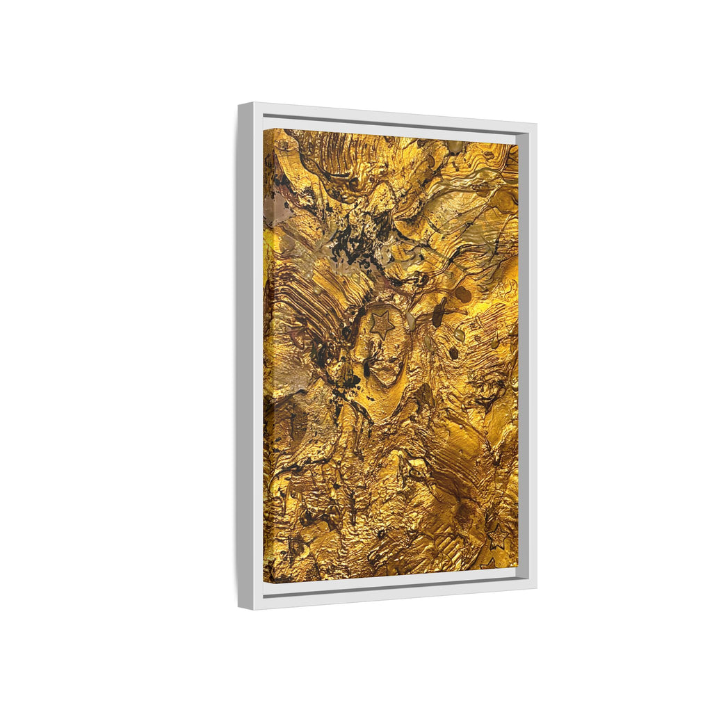 Framed Abstract Gold Marbled Canvas Art – Luxe Wall Decor