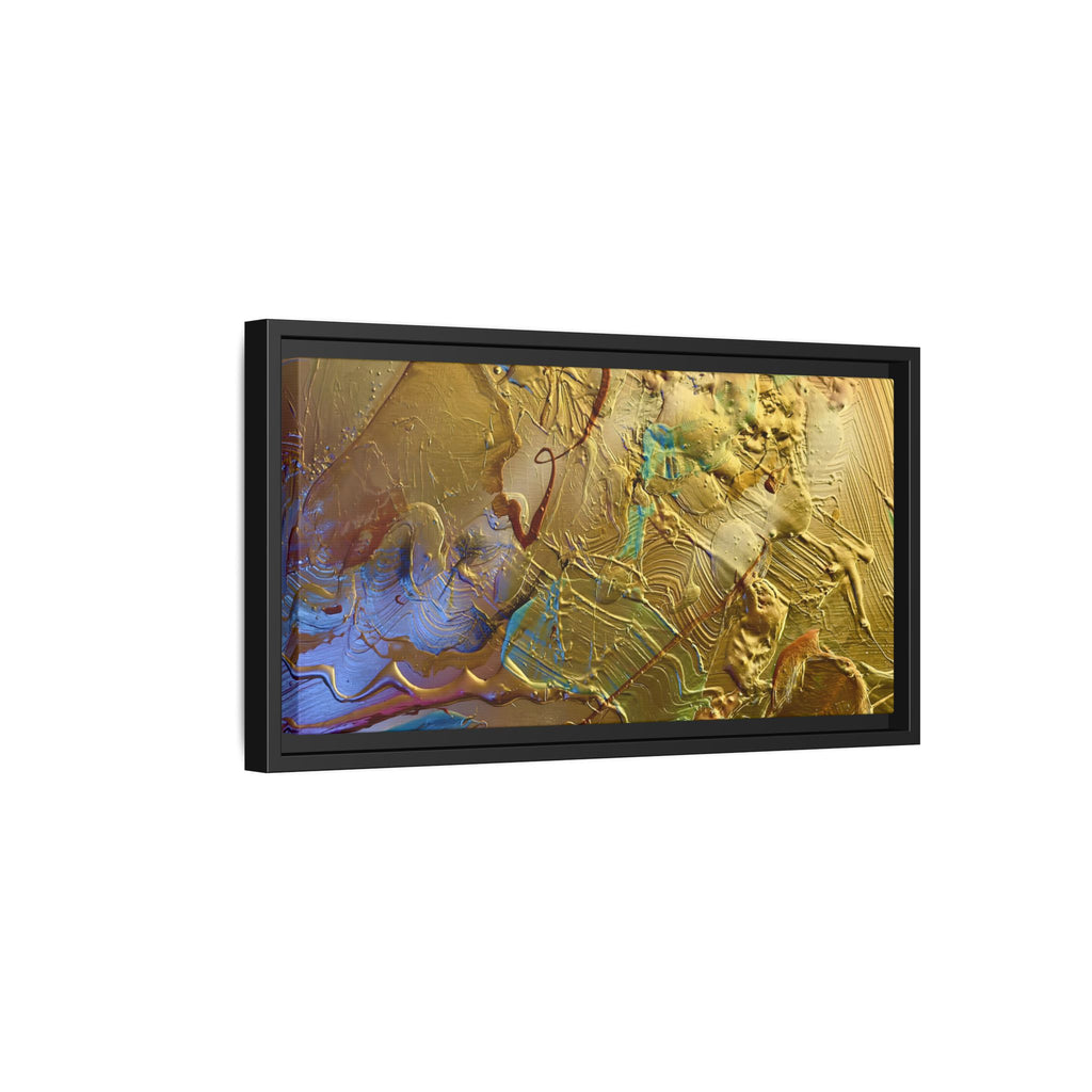 Framed Abstract Metallic Gold Canvas Print — Modern Textured Wall Art
