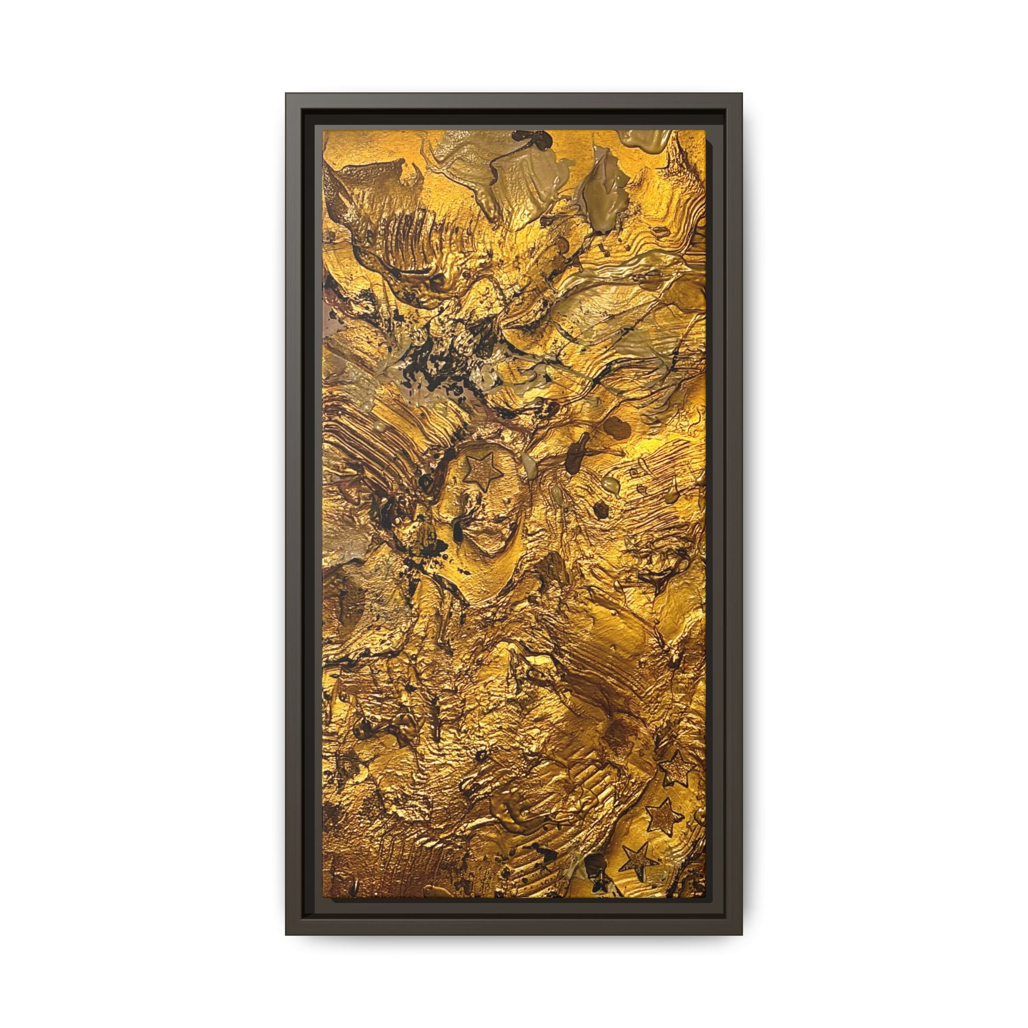 Framed Abstract Gold Marbled Canvas Art – Luxe Wall Decor