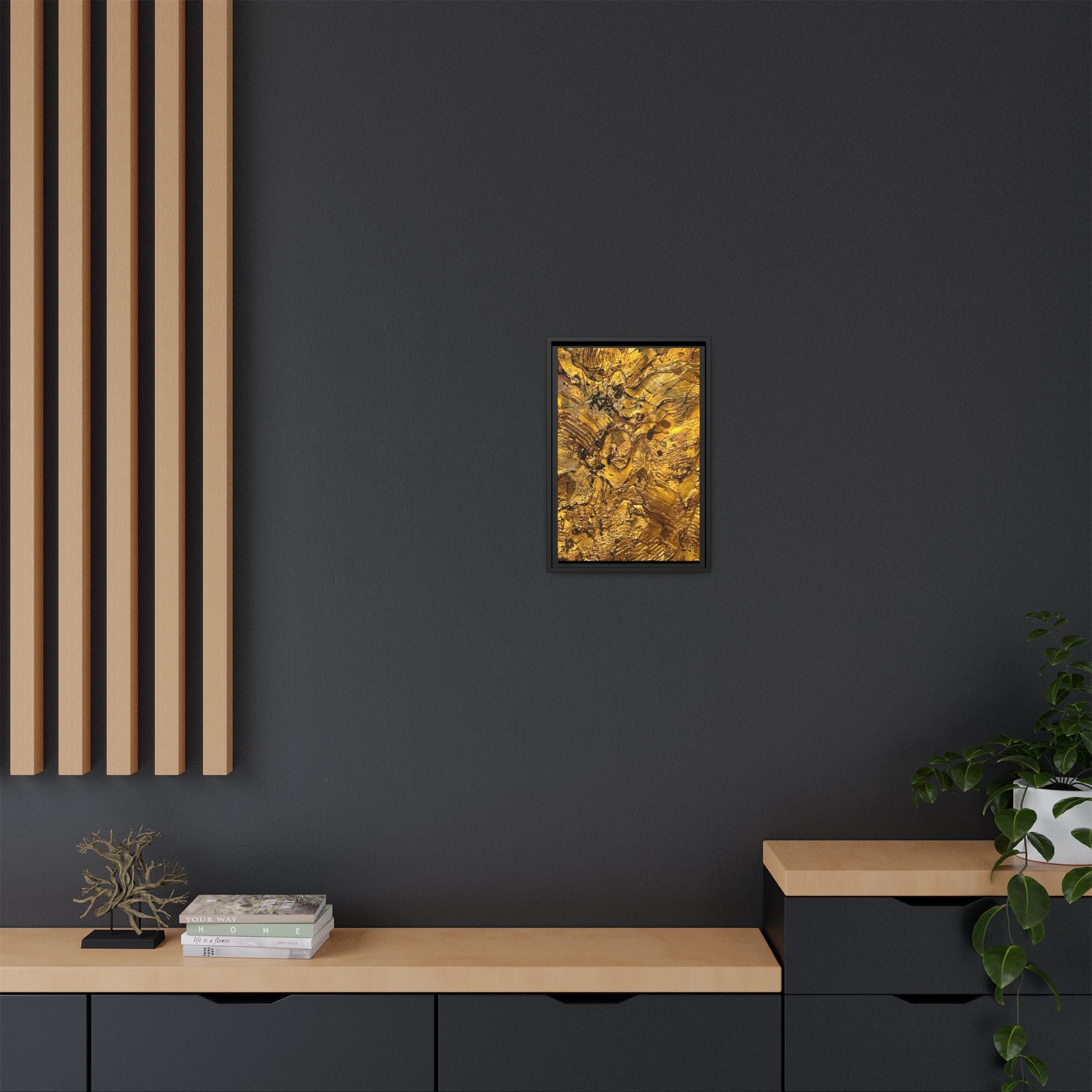 Framed Abstract Gold Marbled Canvas Art – Luxe Wall Decor