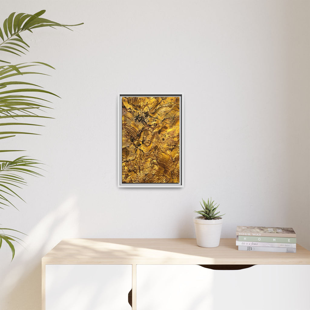 Framed Abstract Gold Marbled Canvas Art – Luxe Wall Decor