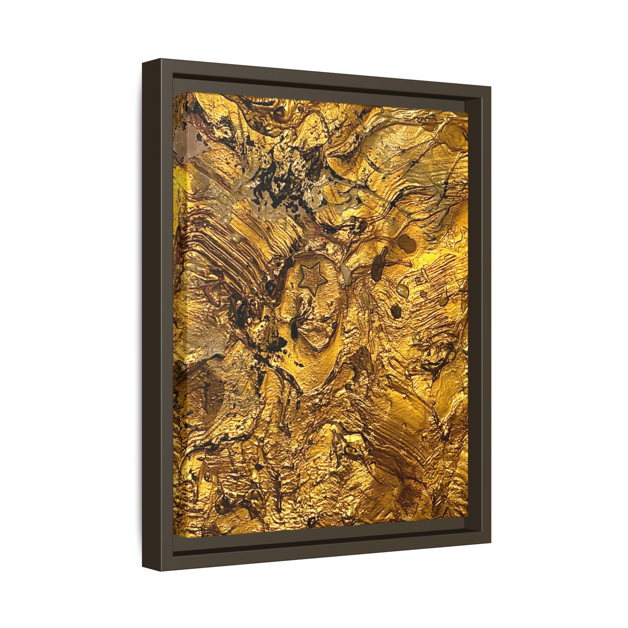 Framed Abstract Gold Marbled Canvas Art – Luxe Wall Decor