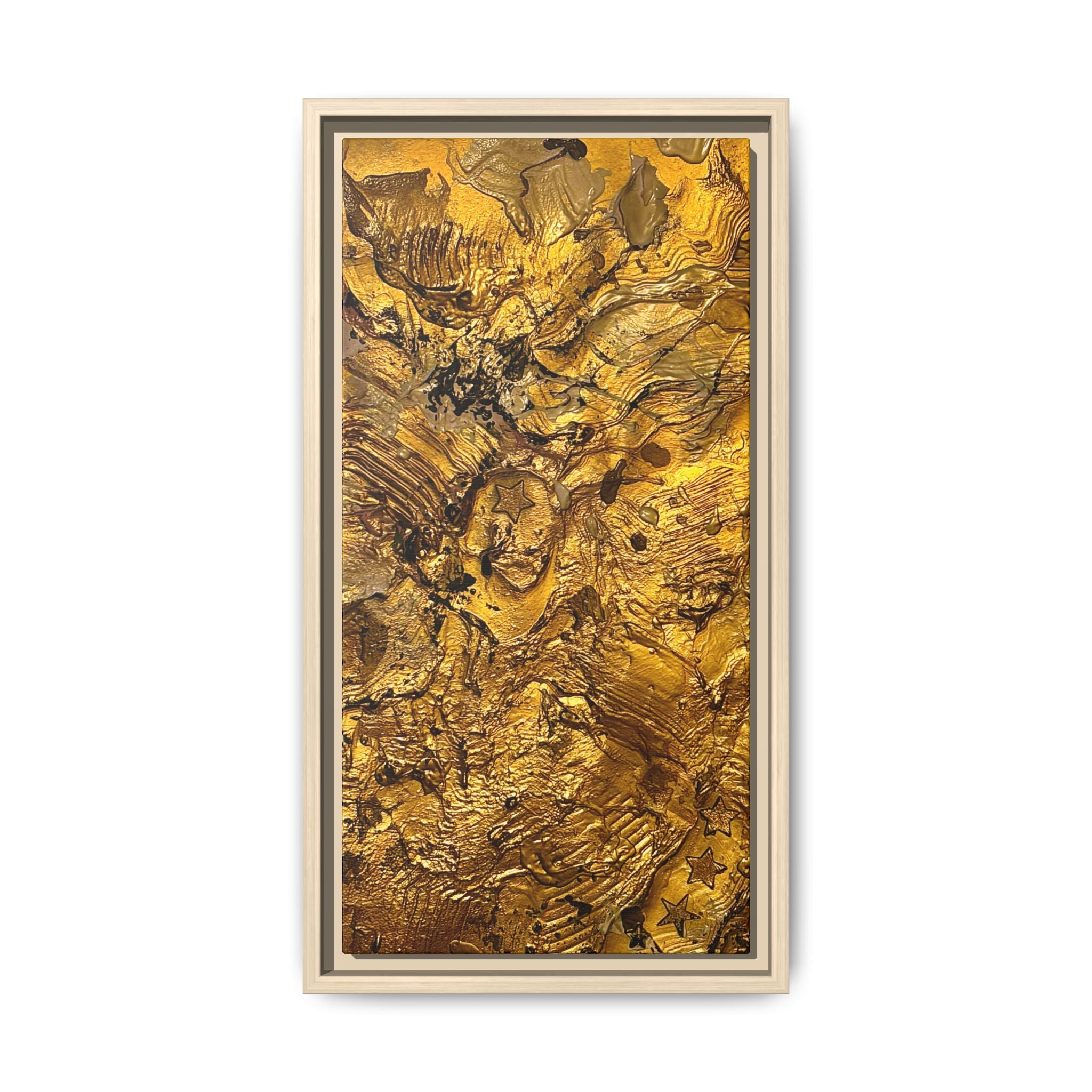 Framed Abstract Gold Marbled Canvas Art – Luxe Wall Decor