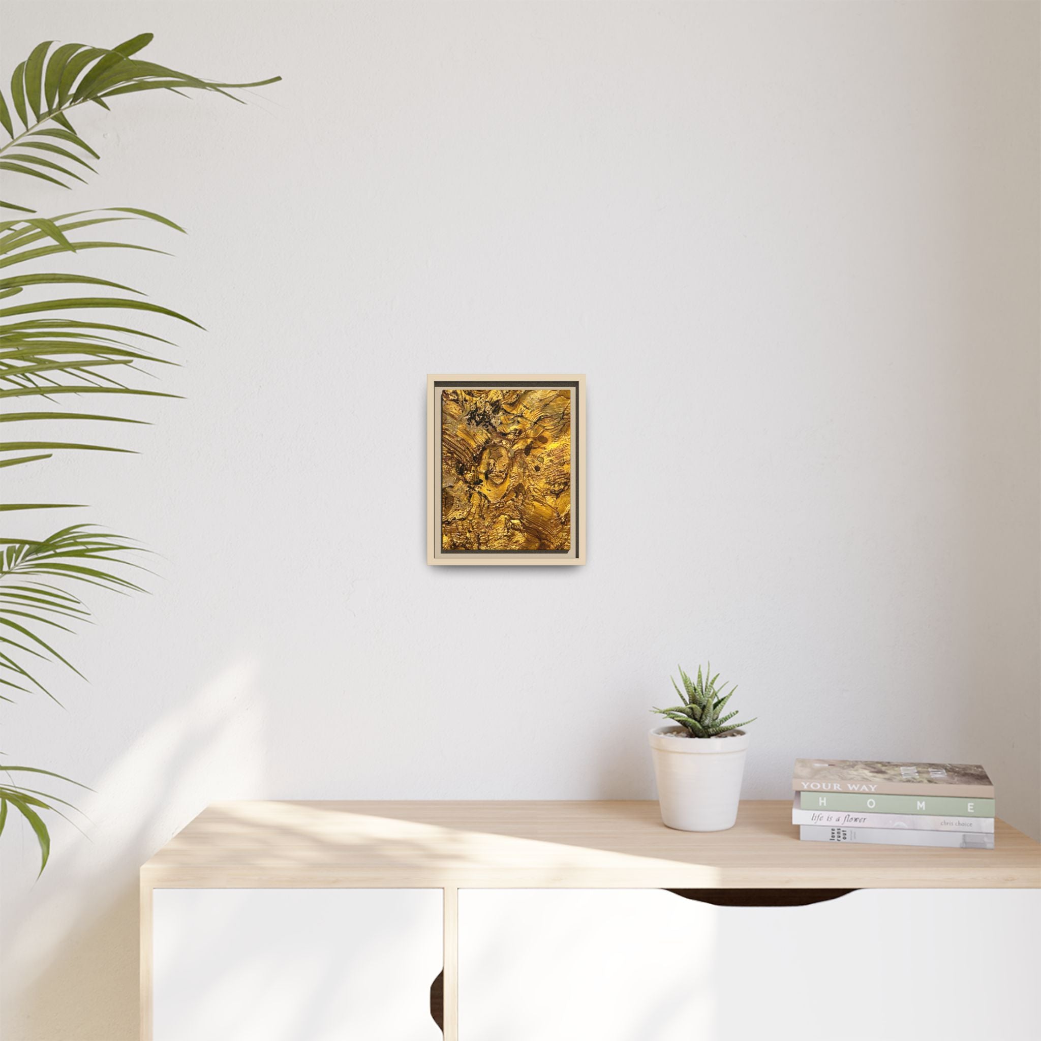 Framed Abstract Gold Marbled Canvas Art – Luxe Wall Decor