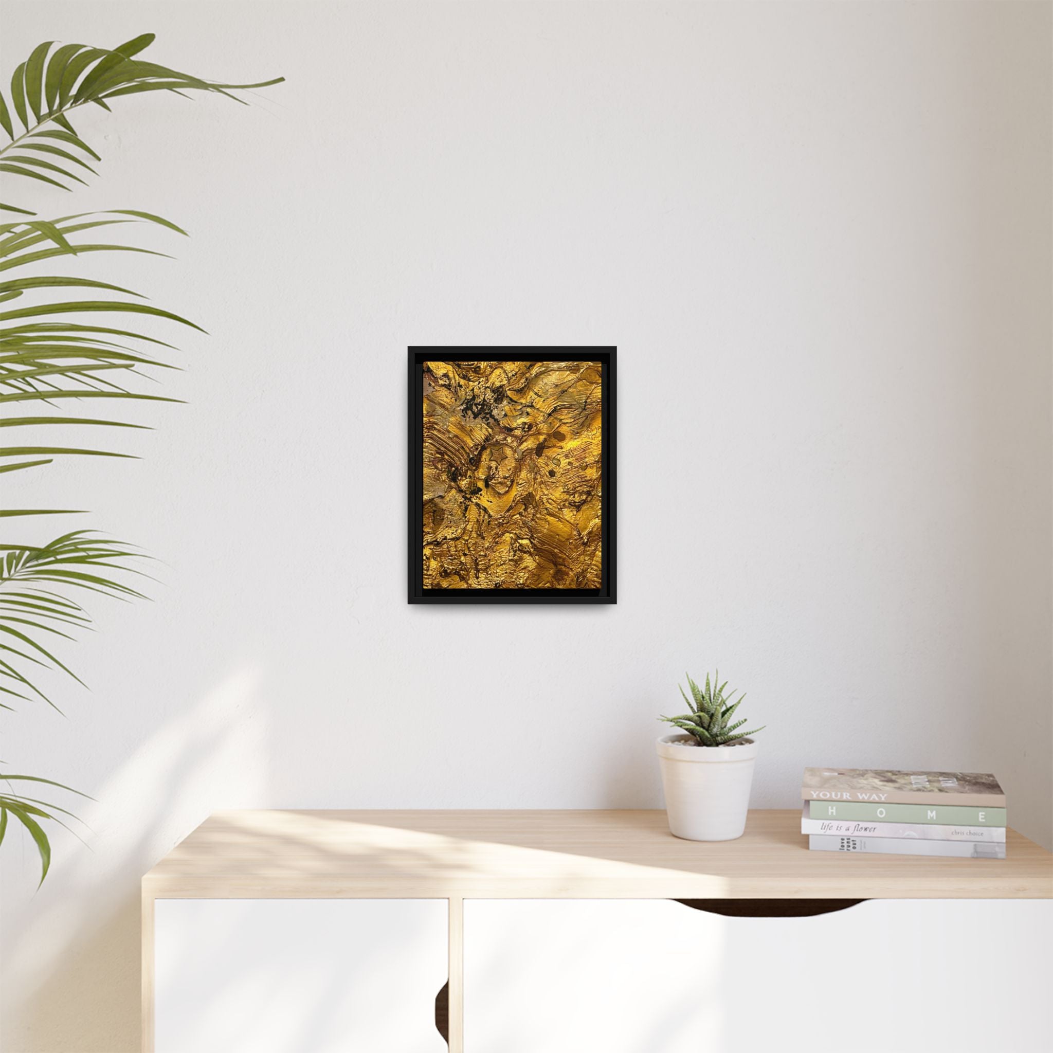 Framed Abstract Gold Marbled Canvas Art – Luxe Wall Decor