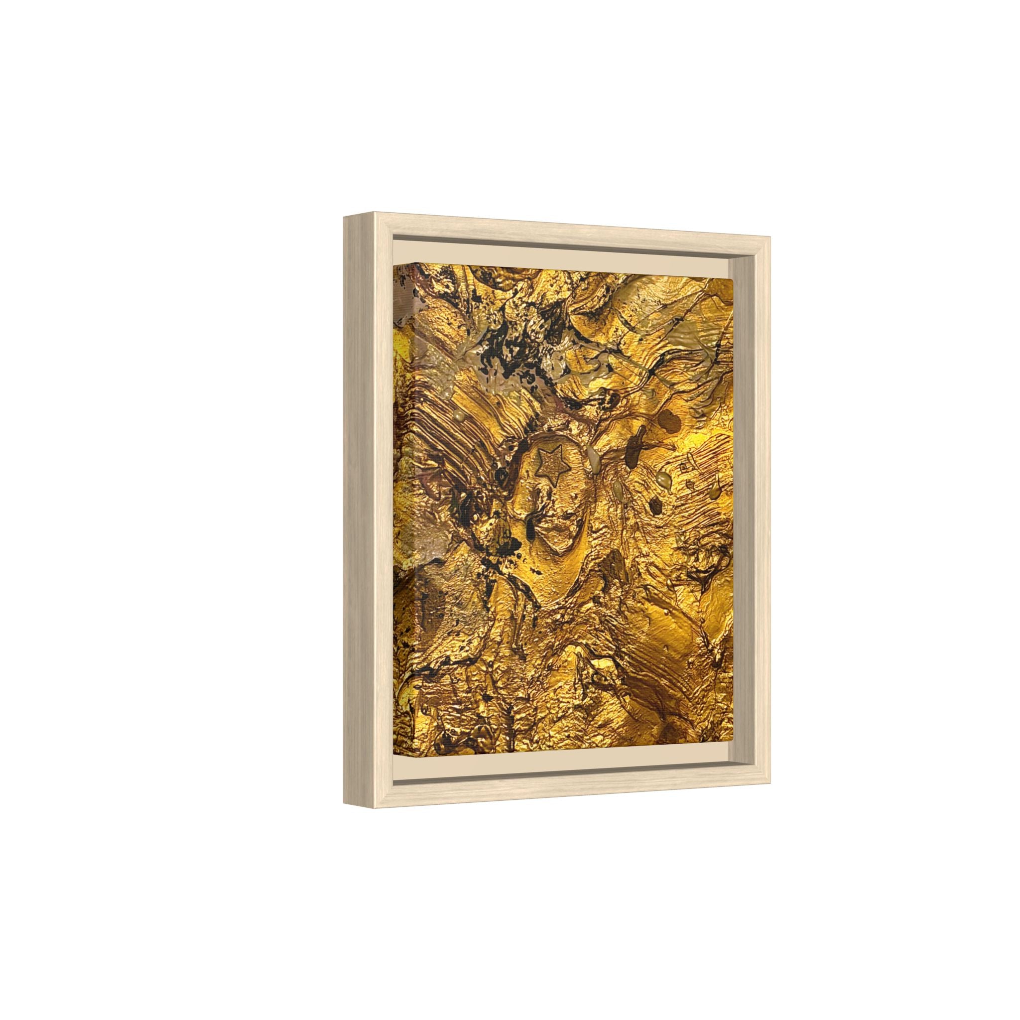 Framed Abstract Gold Marbled Canvas Art – Luxe Wall Decor