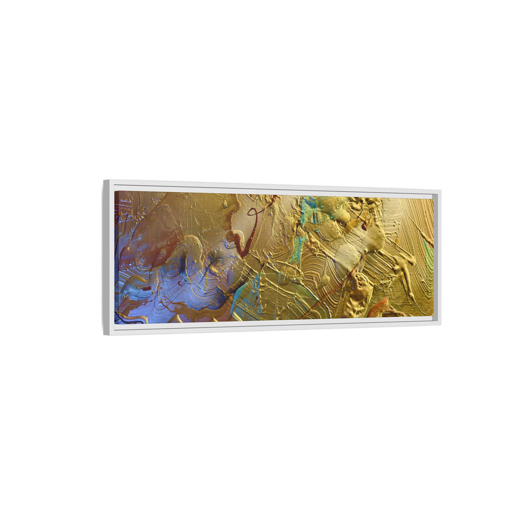 Framed Abstract Metallic Gold Canvas Print — Modern Textured Wall Art