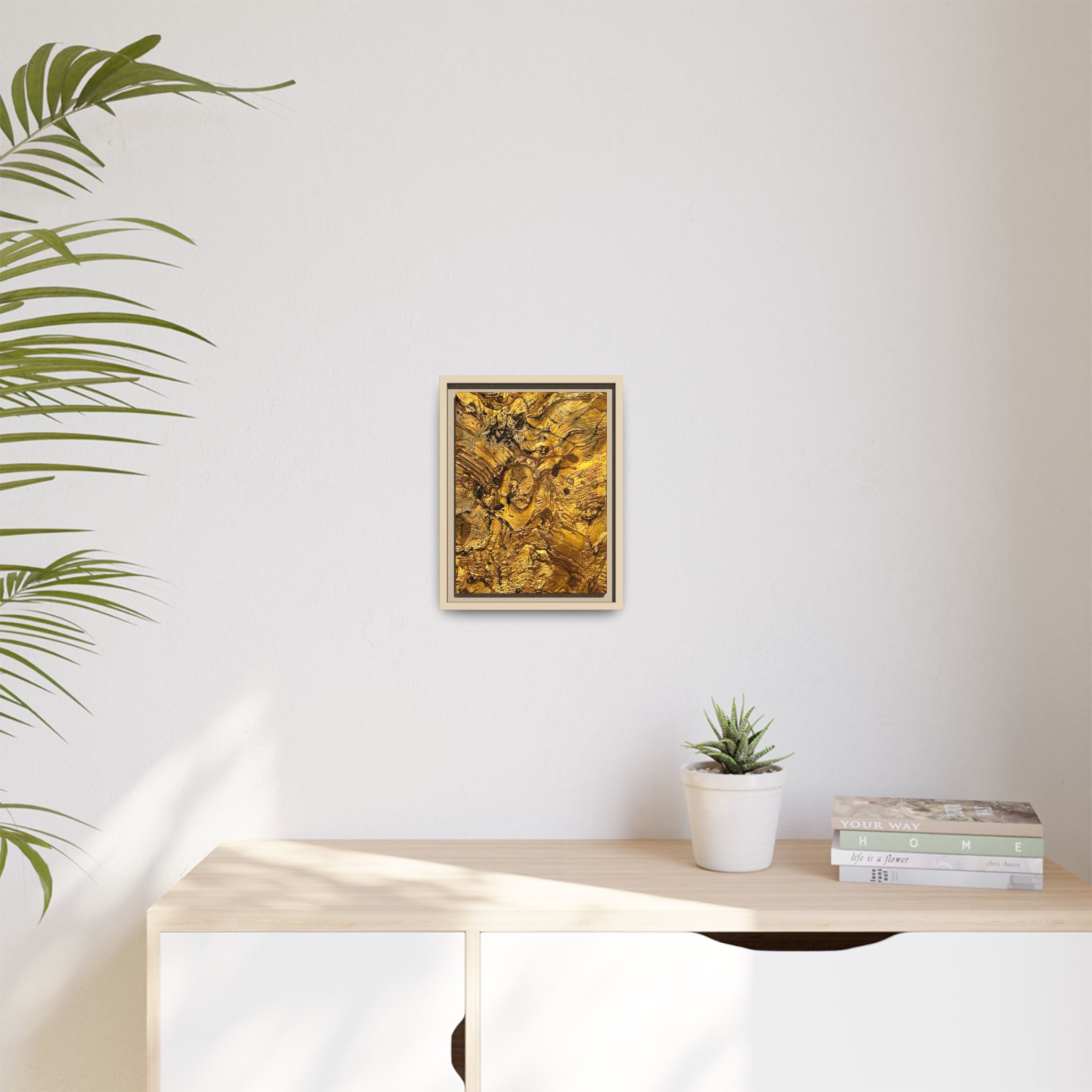 Framed Abstract Gold Marbled Canvas Art – Luxe Wall Decor