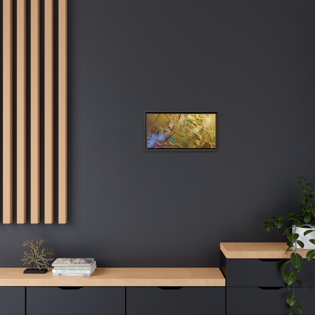 Framed Abstract Metallic Gold Canvas Print — Modern Textured Wall Art