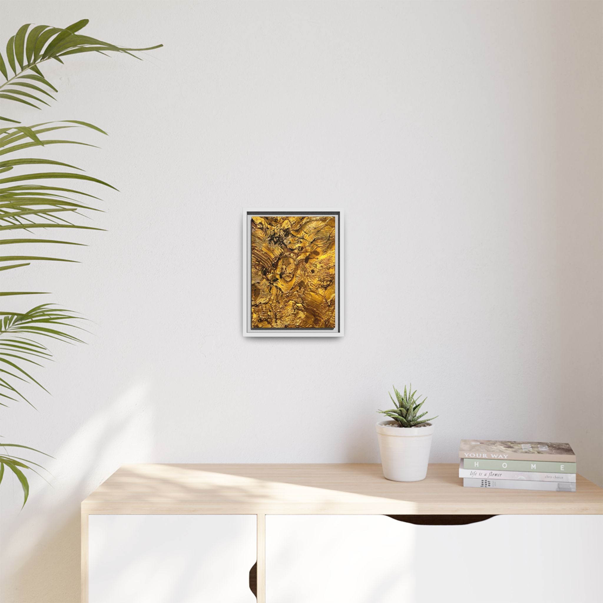 Framed Abstract Gold Marbled Canvas Art – Luxe Wall Decor