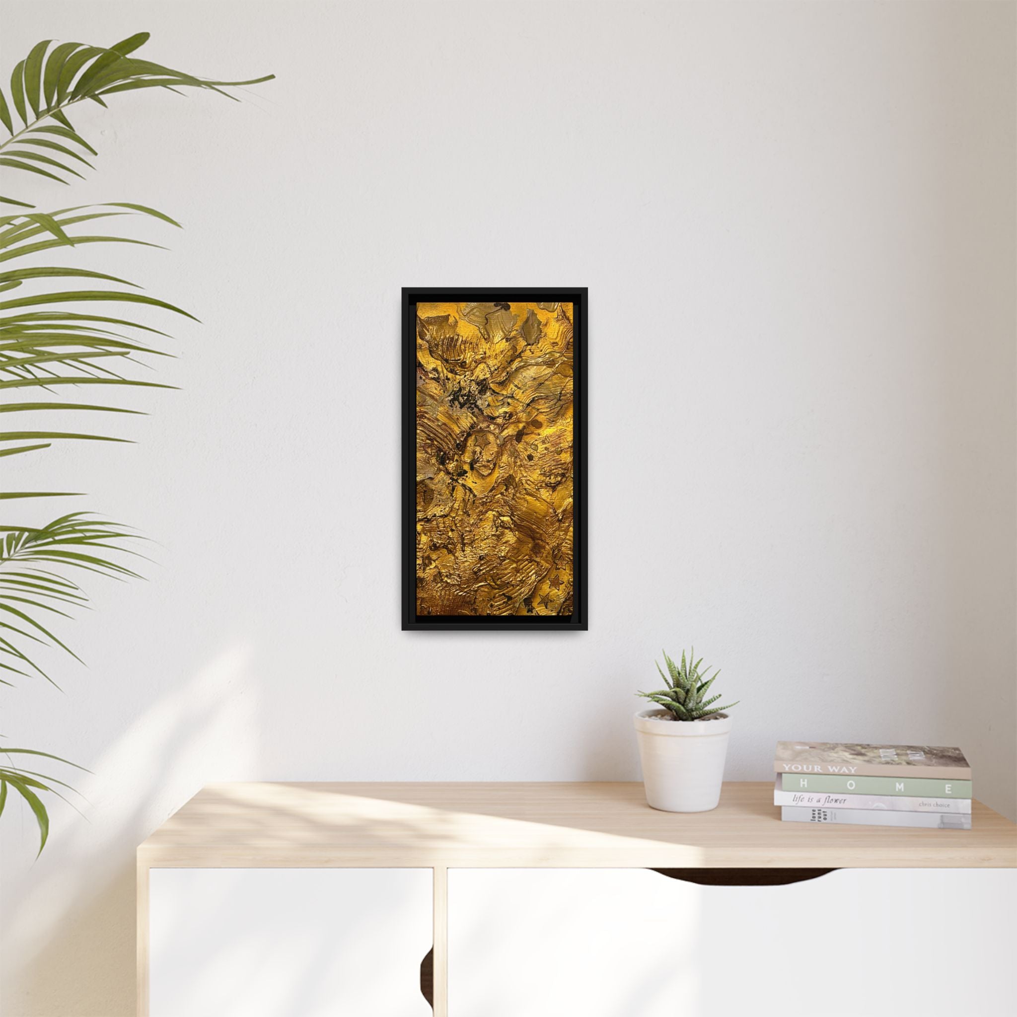 Framed Abstract Gold Marbled Canvas Art – Luxe Wall Decor