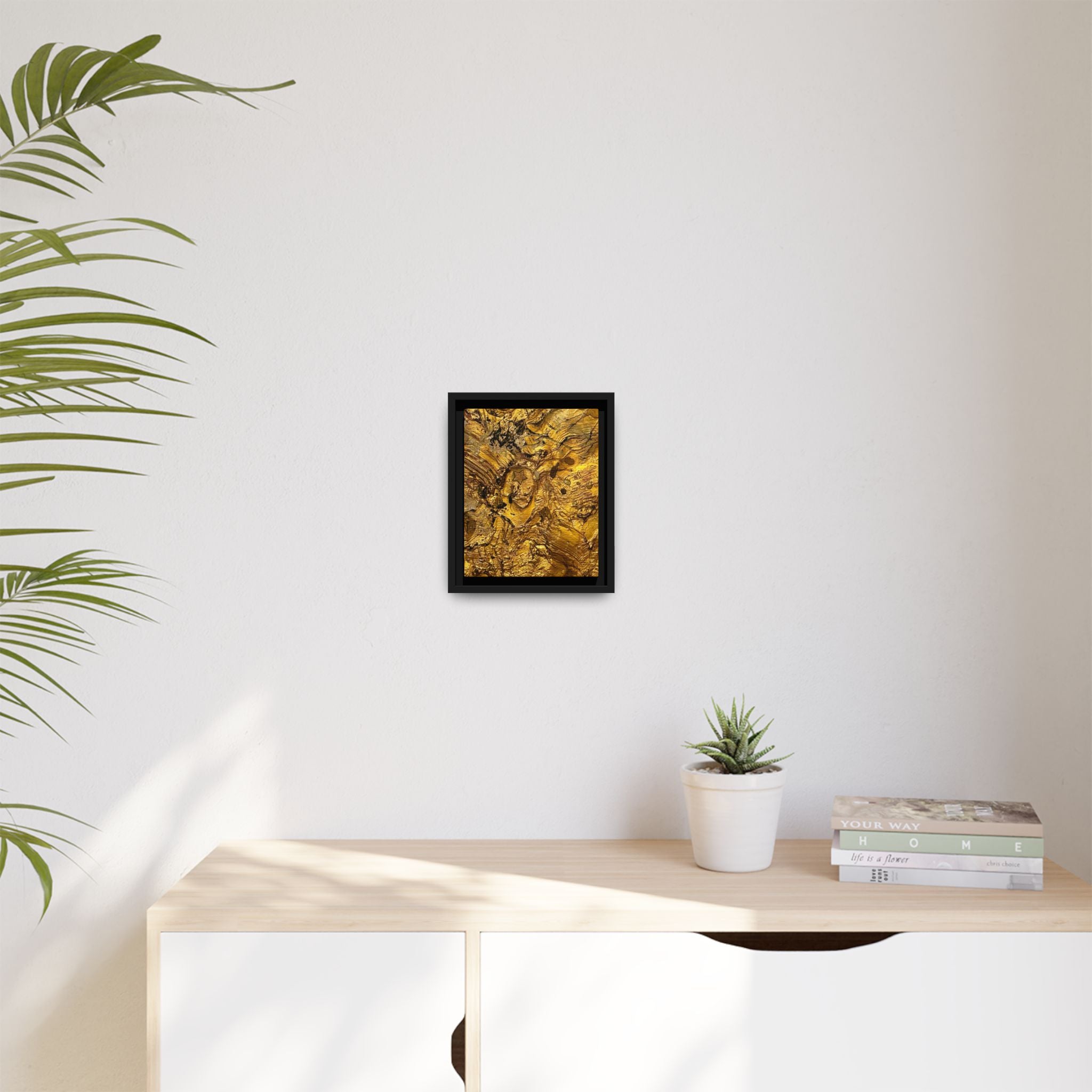 Framed Abstract Gold Marbled Canvas Art – Luxe Wall Decor