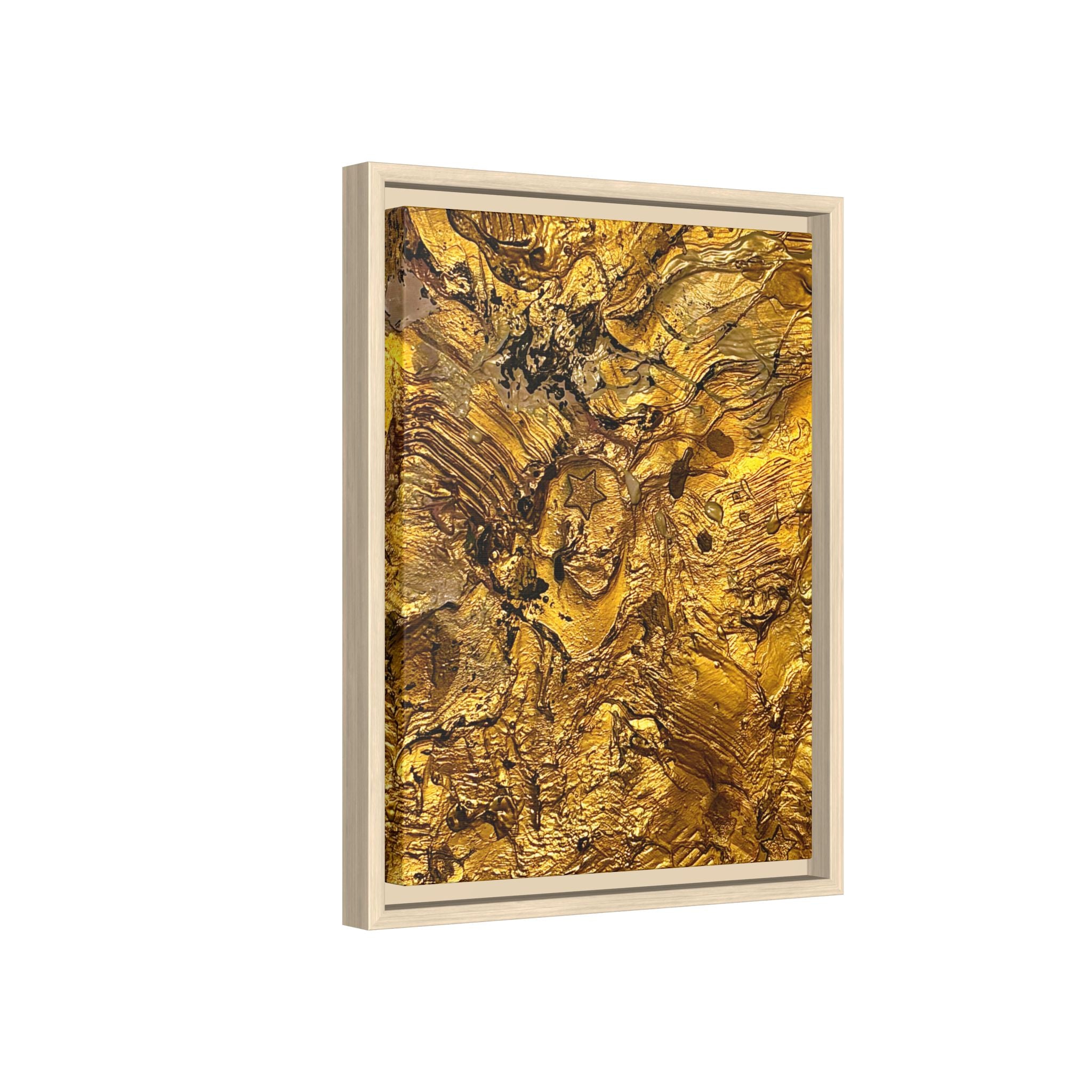 Framed Abstract Gold Marbled Canvas Art – Luxe Wall Decor