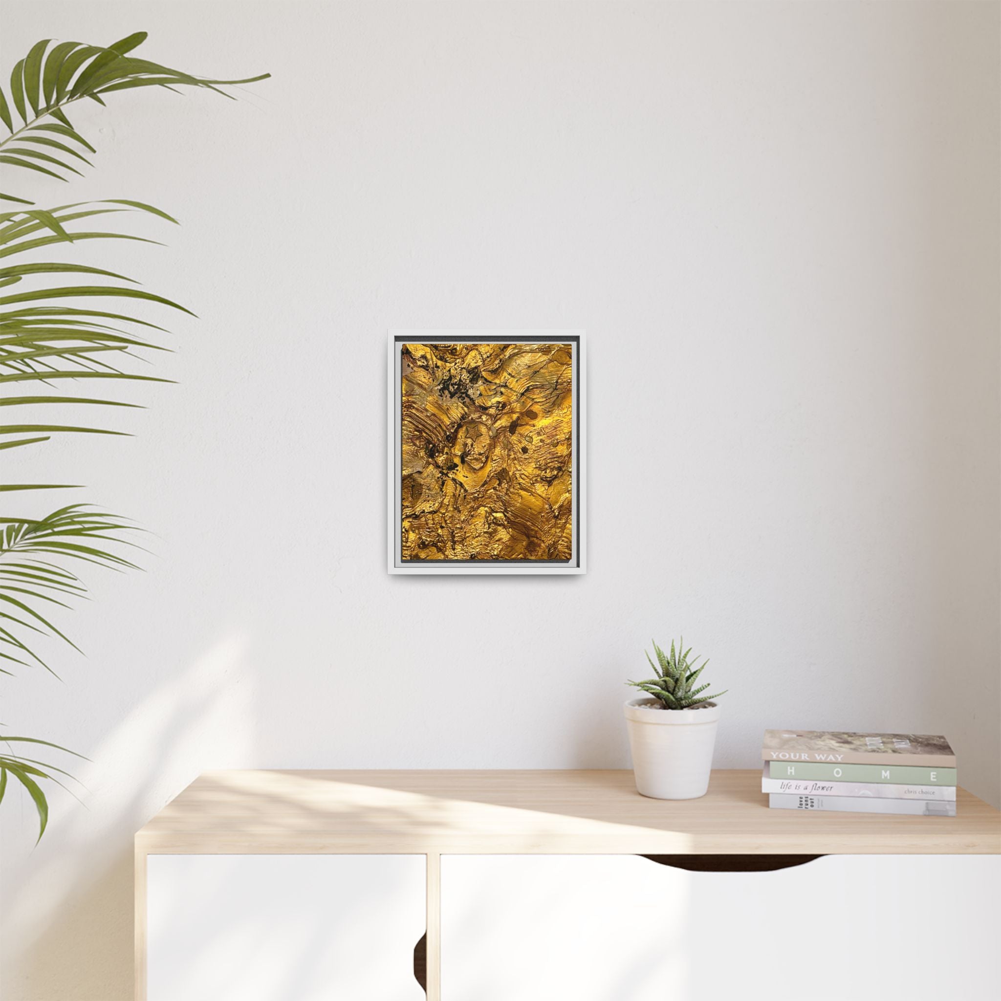 Framed Abstract Gold Marbled Canvas Art – Luxe Wall Decor